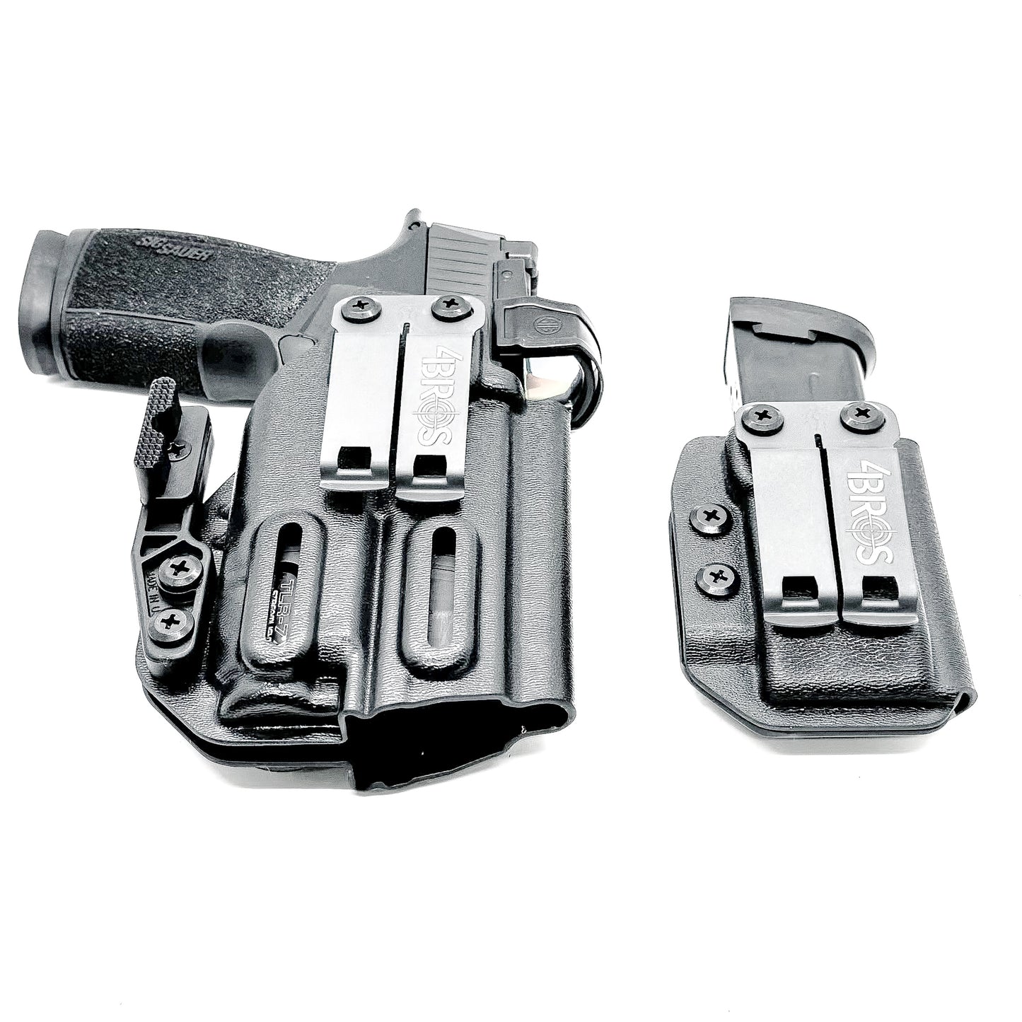 Four Brothers Holsters Inside Waistband IWB & AIWB Holster & Magazine Carrier combo for the Sig Sauer P365-XMACRO, TACOPS COMP & Streamlight TLR-7 X or TLR-7 A