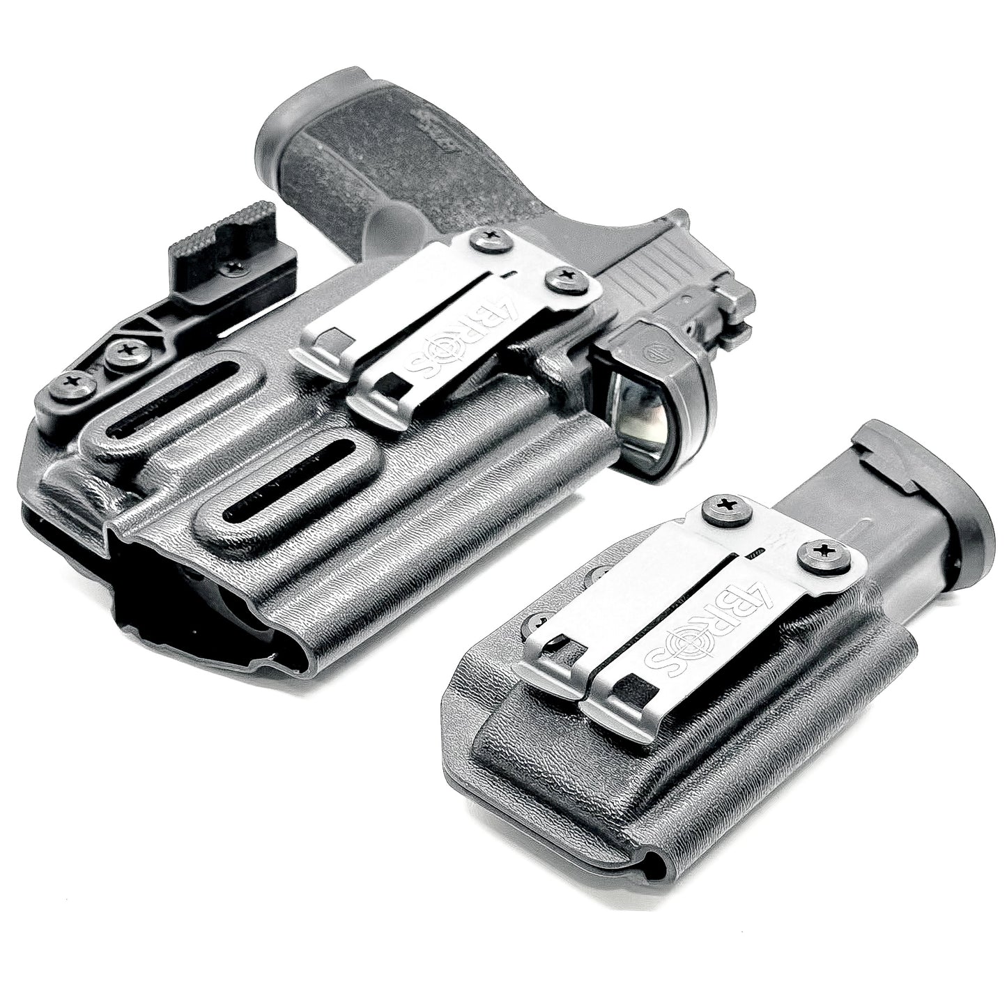 Four Brothers Holsters Inside Waistband IWB & AIWB Holster & Magazine Carrier combo for the Sig Sauer P365-XMACRO, TACOPS COMP & Streamlight TLR-7 X or TLR-7 A