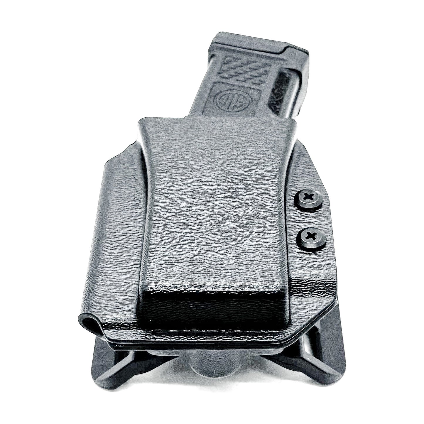Kydex OWB Outside Waistband Magazine carrier for the Sig Sauer MPX Magazine, shop Four Brothers Holsters. Our Magazine Pouches are Made in the USA!