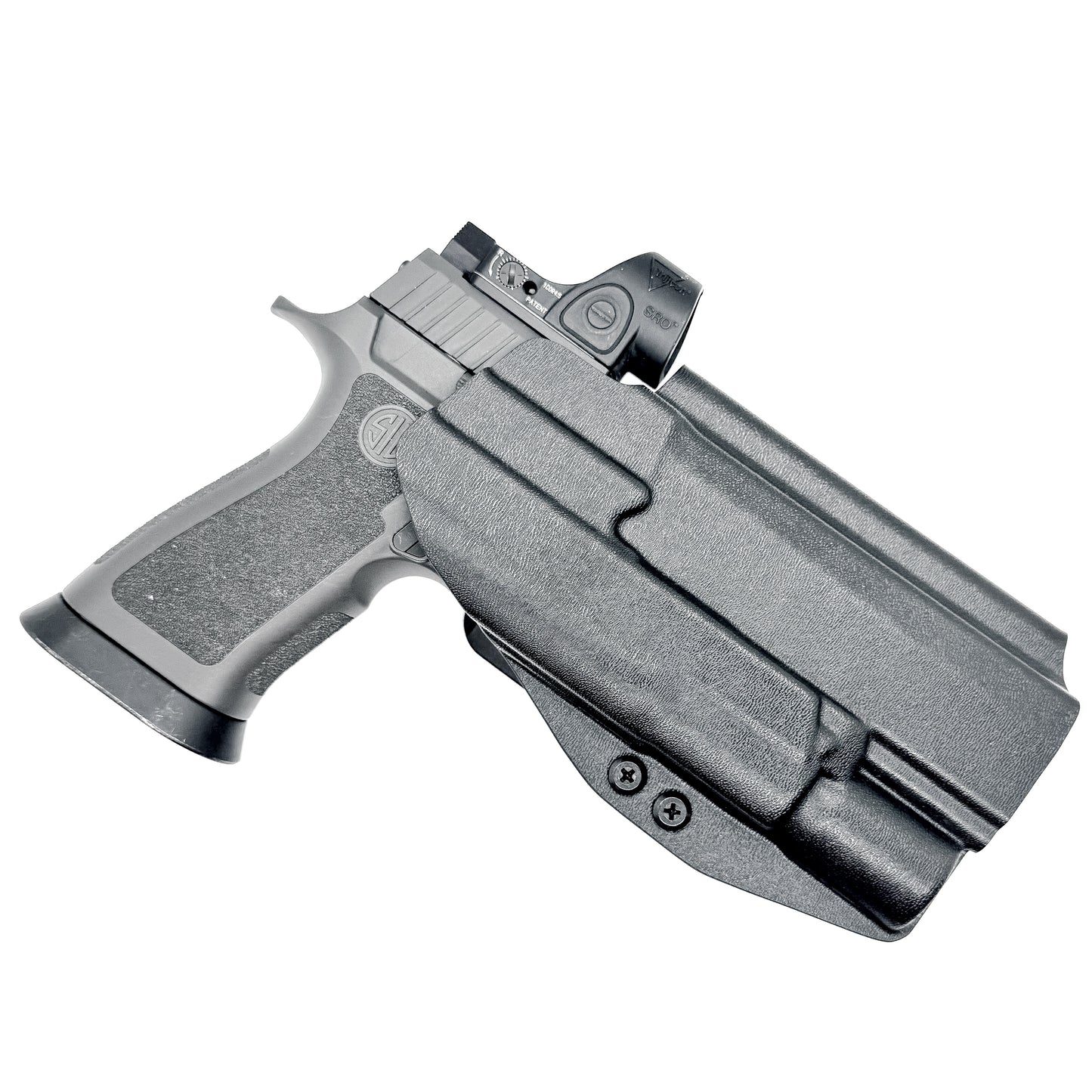 Black OWB Holster for the Sig Sauer P320 Full Size, M18, M17, X-Five, or Carry & Surefire X300U-A or B & GoGun USA Gas Pedal from Four Brothers Holsters