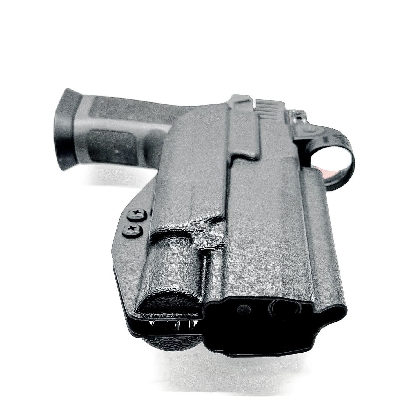 Black OWB Holster for the Sig Sauer P320 Full Size, M18, M17, X-Five, or Carry & Surefire X300U-A or B & GoGun USA Gas Pedal from Four Brothers Holsters