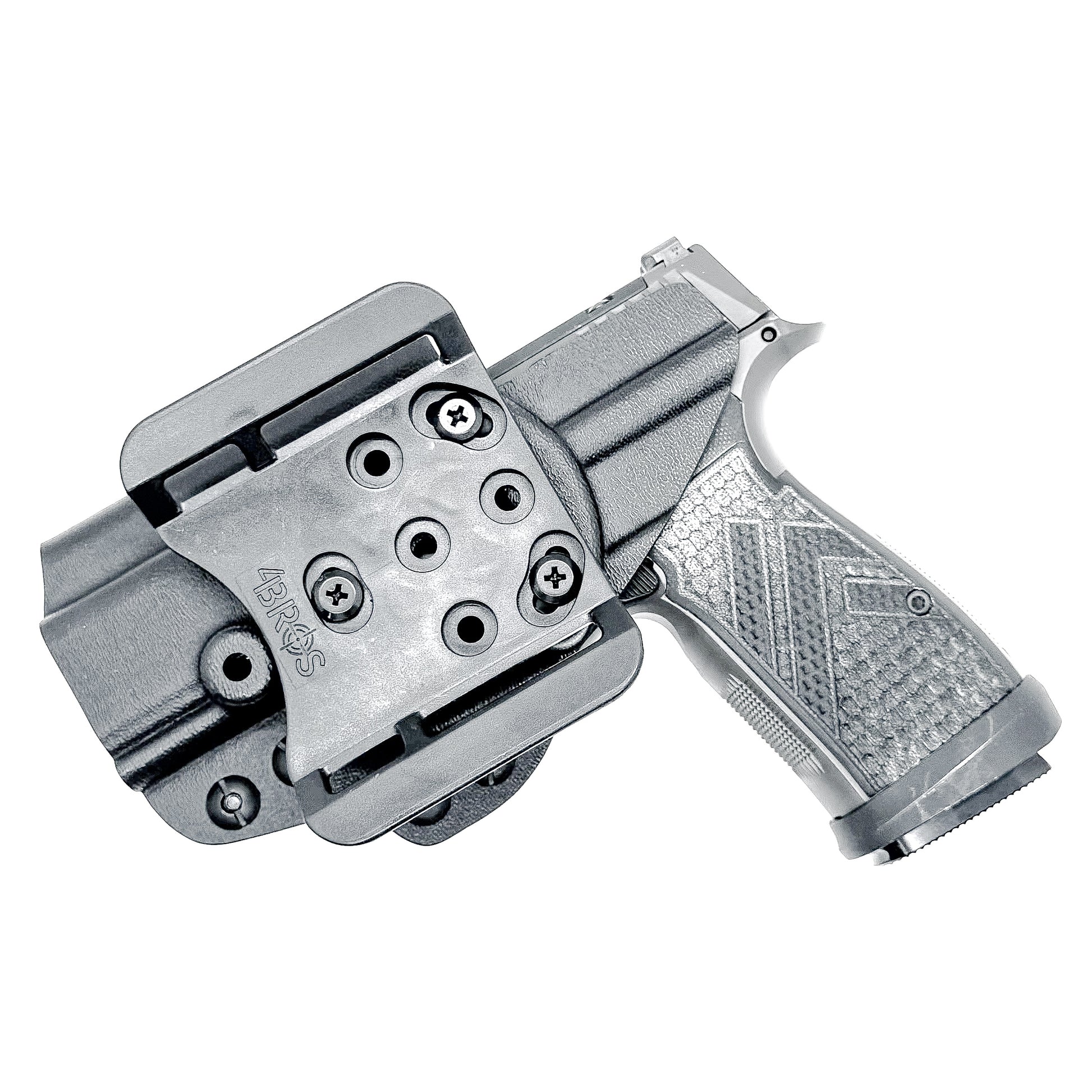 Black Outside Waistband OWB Kydex Holster for the Sig Sauer P365-AXG LEGION Gen 2 handgun, from Four Brothers 4BROS Holsters.