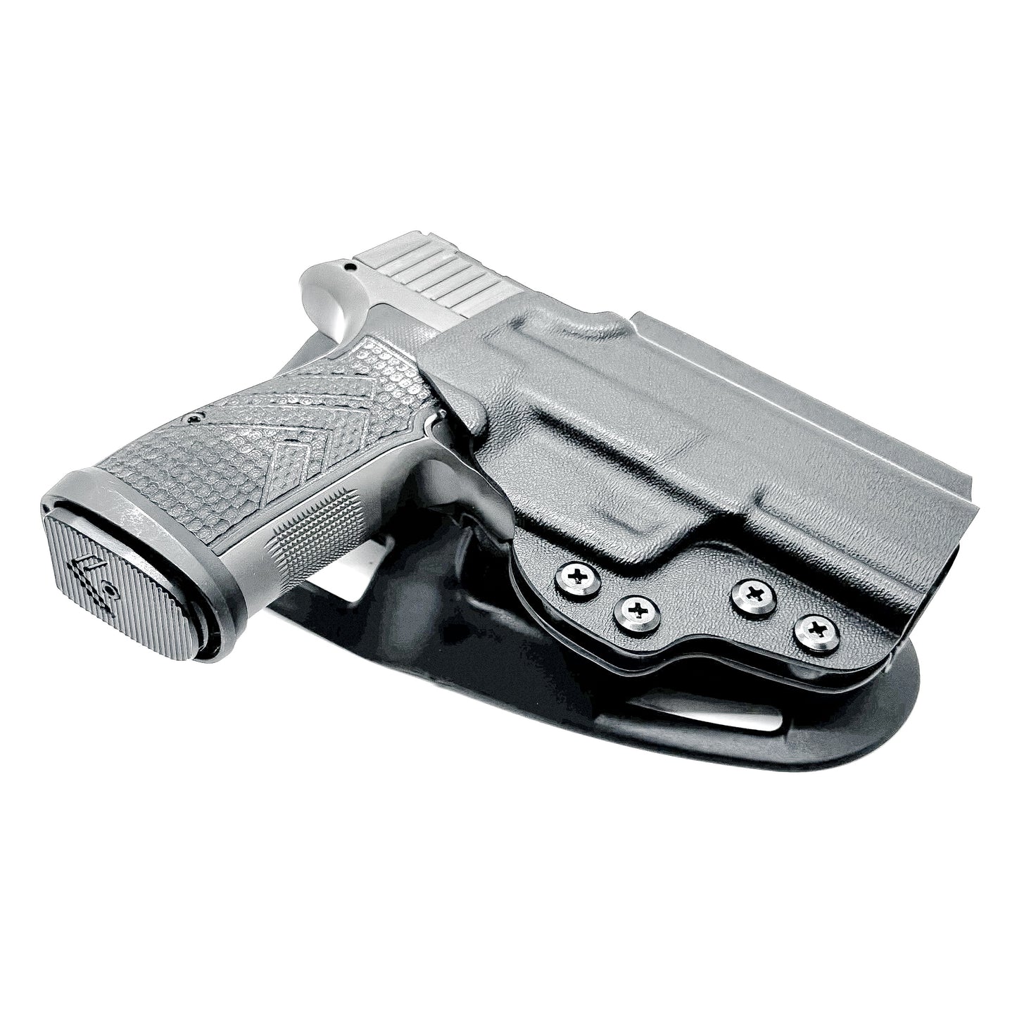 Black OWB Outside Waistband Sig Sauer P365-AXG Legion Duty & Competition Style Kydex Holster from Four Brothers Holsters. Proudly made in the USA.