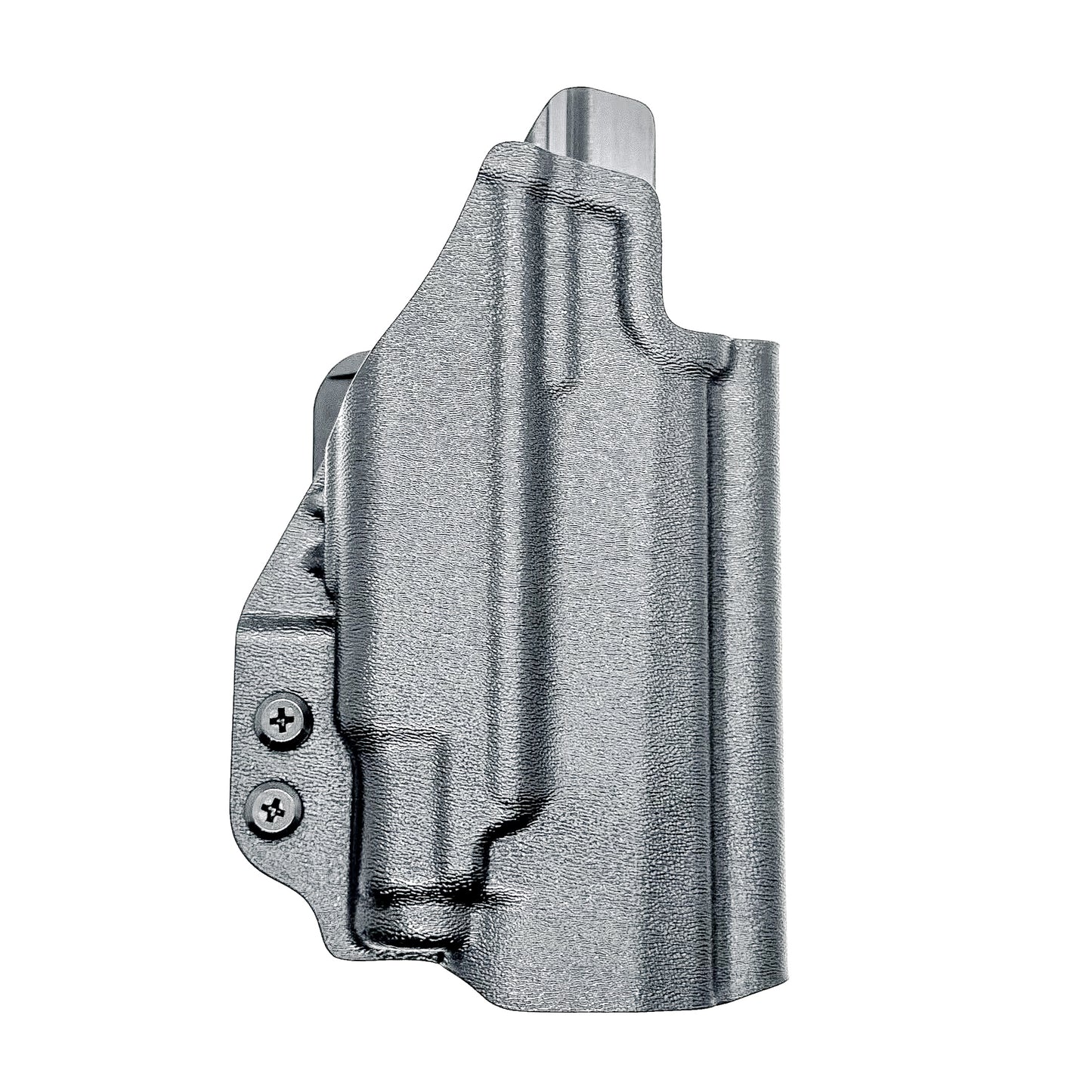 Black OWB holster for Sig Sauer P365-FUSE with Icarus Precision A.C.E. “X” MACRO or FUSE EVO grip module and Streamlight TLR-7 Sub series light.