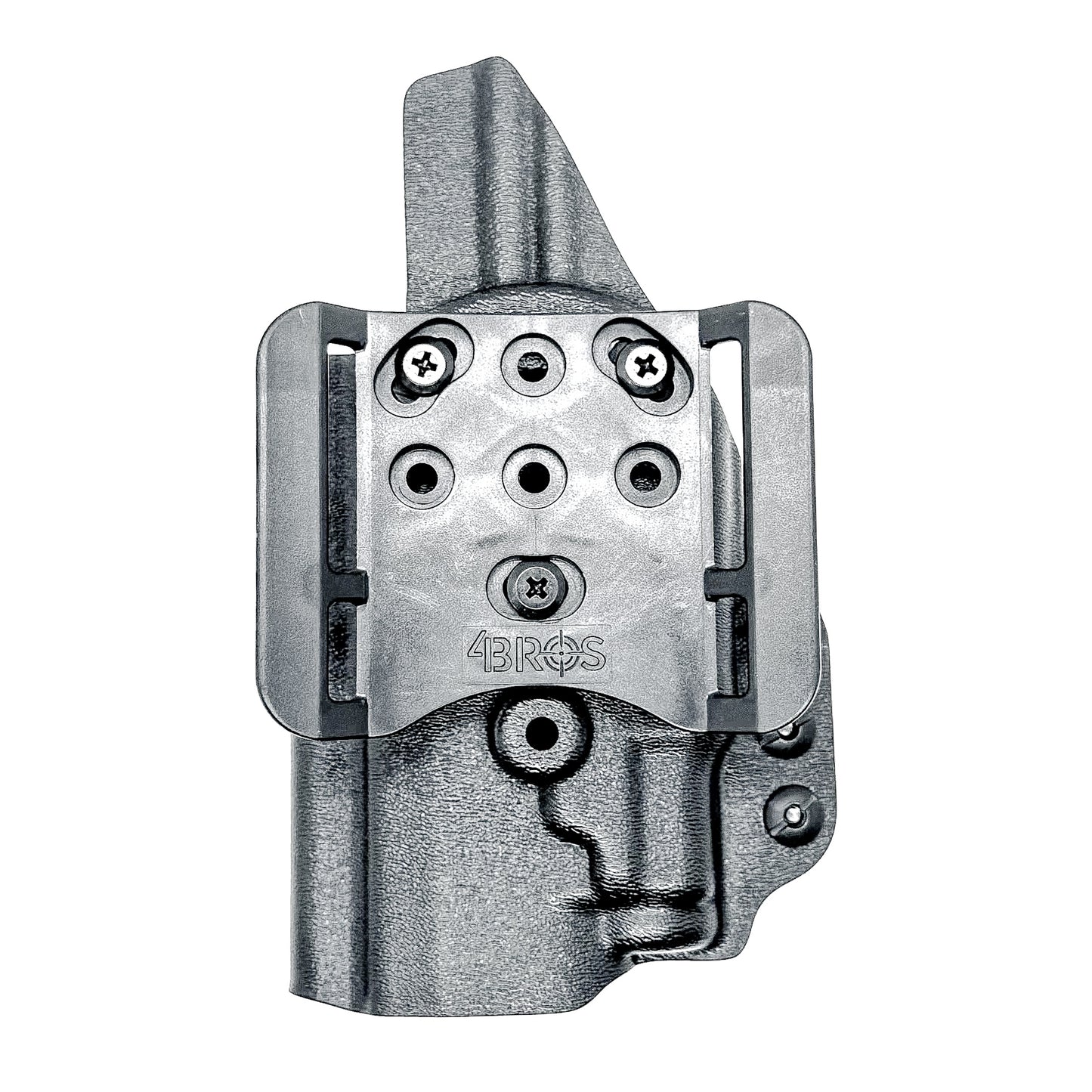 Black OWB holster for Sig Sauer P365-FUSE with Icarus Precision A.C.E. “X” MACRO or FUSE EVO grip module and Streamlight TLR-7 Sub series light.