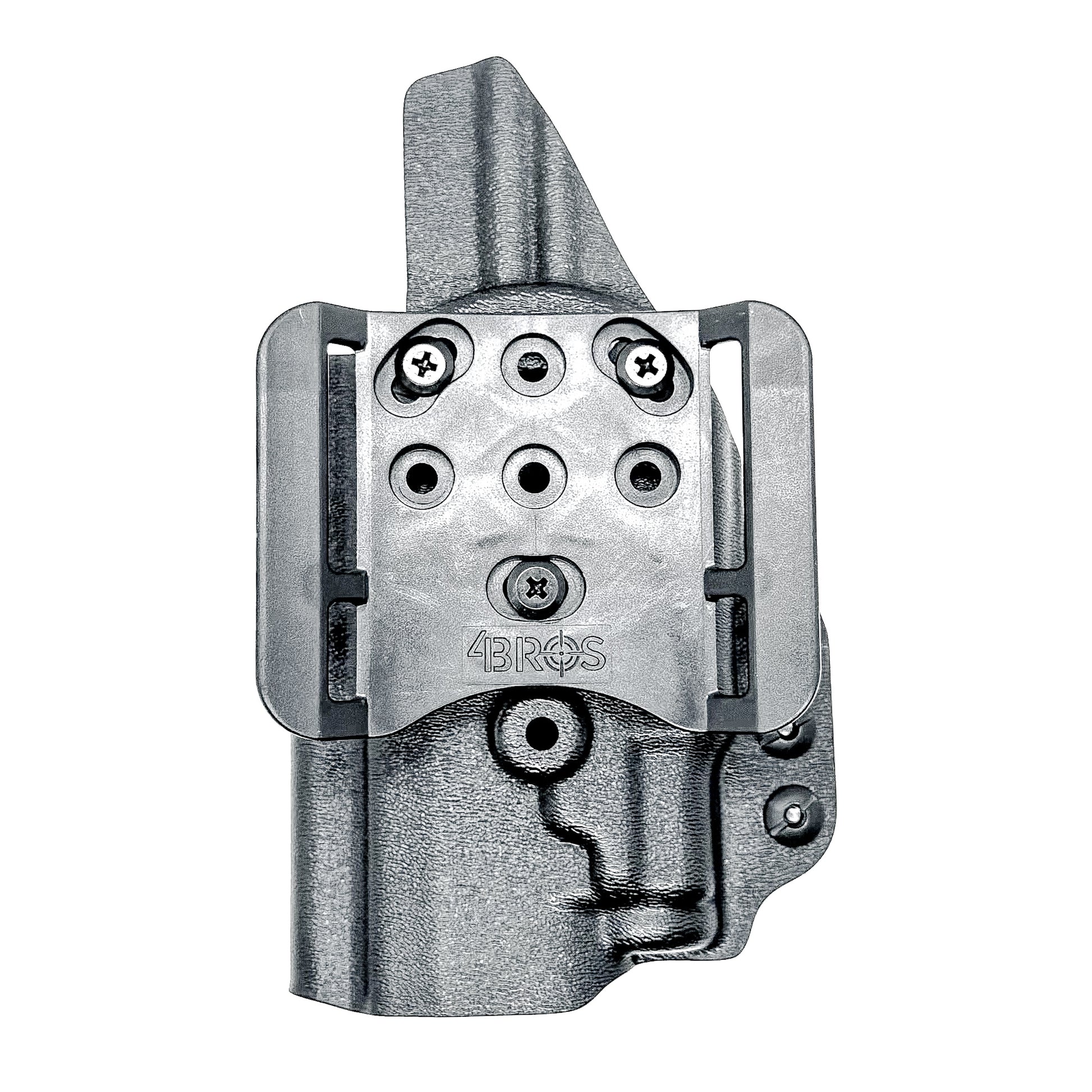 Black OWB holster for Sig Sauer P365-FUSE with Icarus Precision A.C.E. “X” MACRO or FUSE EVO grip module and Streamlight TLR-7 Sub series light.