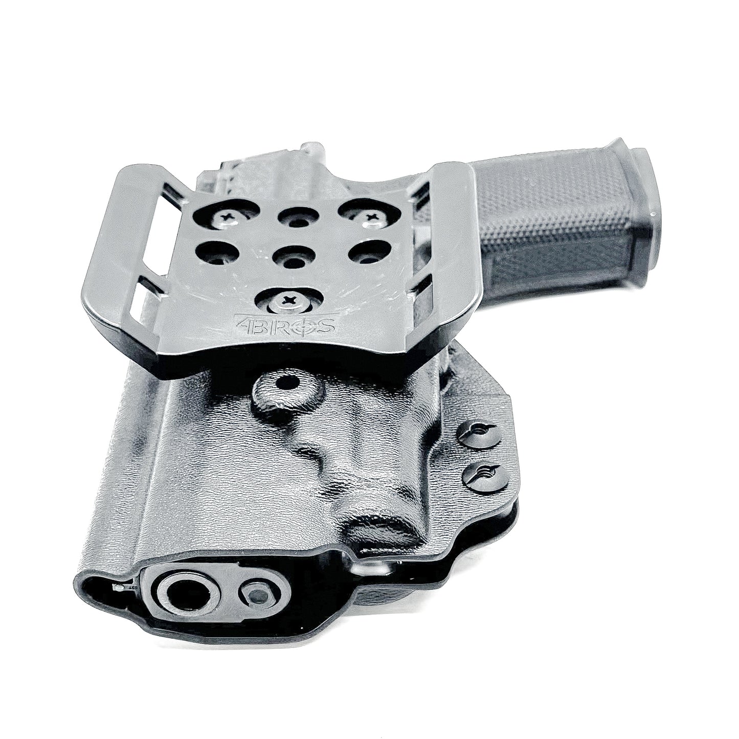 Black OWB holster for Sig Sauer P365-FUSE with Icarus Precision A.C.E. “X” MACRO or FUSE EVO grip module and Streamlight TLR-7 Sub series light.