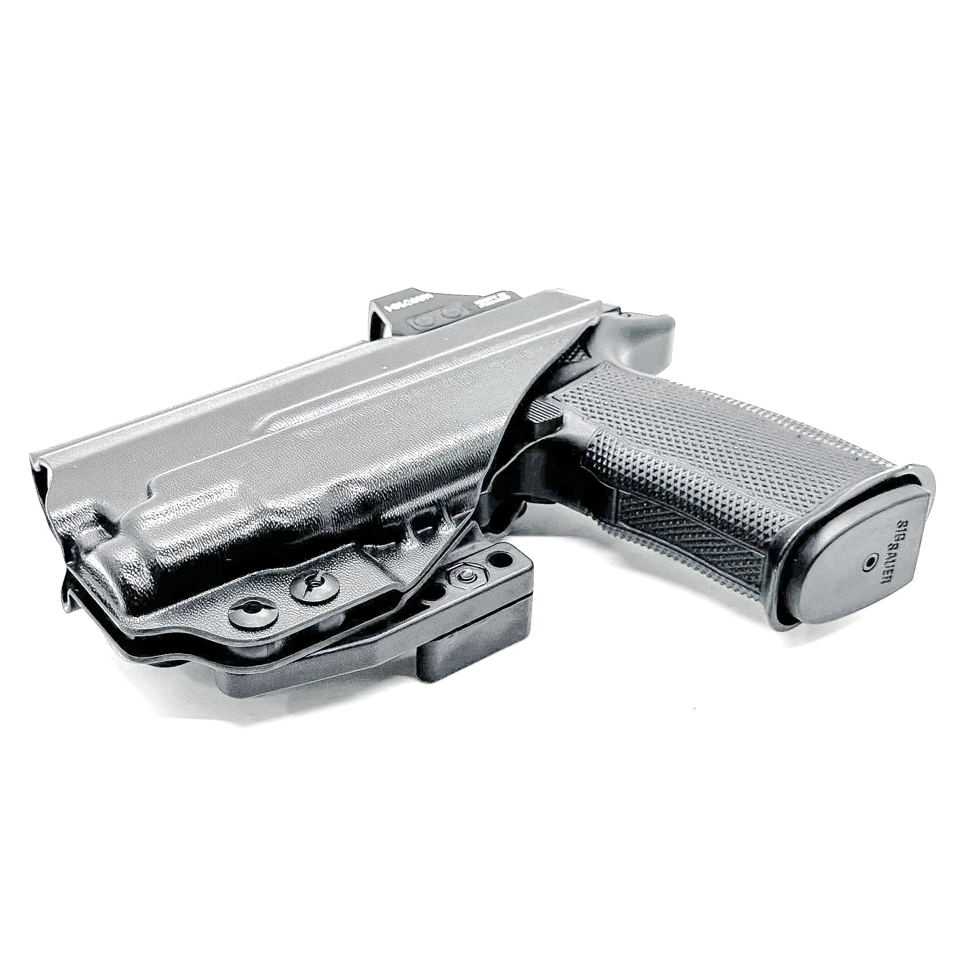 Inside waistband holster for Sig Sauer P365-XMACRO with Icarus Precision grip and Streamlight TLR-7 Sub 1913 weapon light mounted.