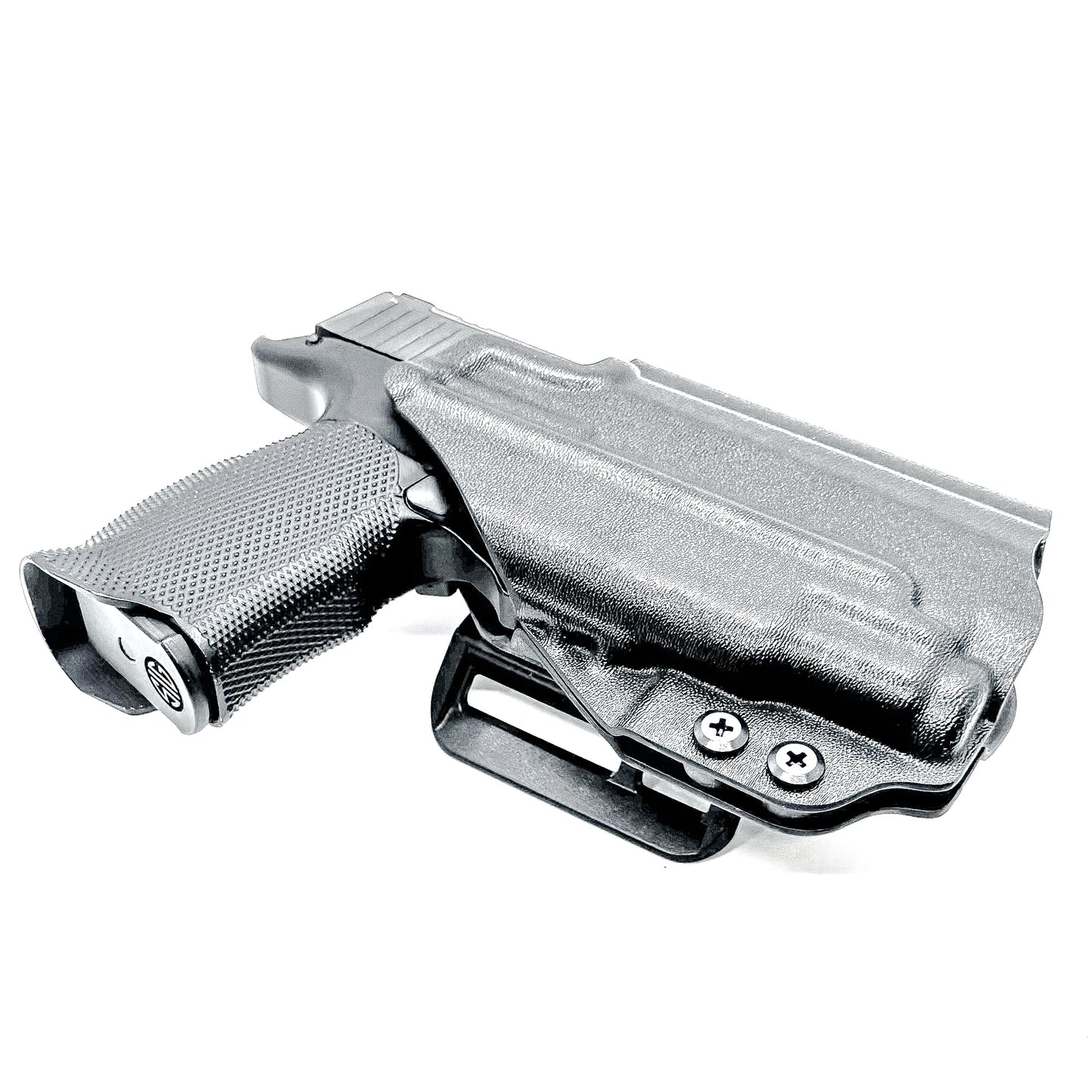 Sig Sauer P365-XMACRO OWB Holster with Icarus A.C.E. “X” MACRO Grip Module and Streamlight TLR-7 Sub 1913, black Kydex, with 4BROS 1.5" belt attachment