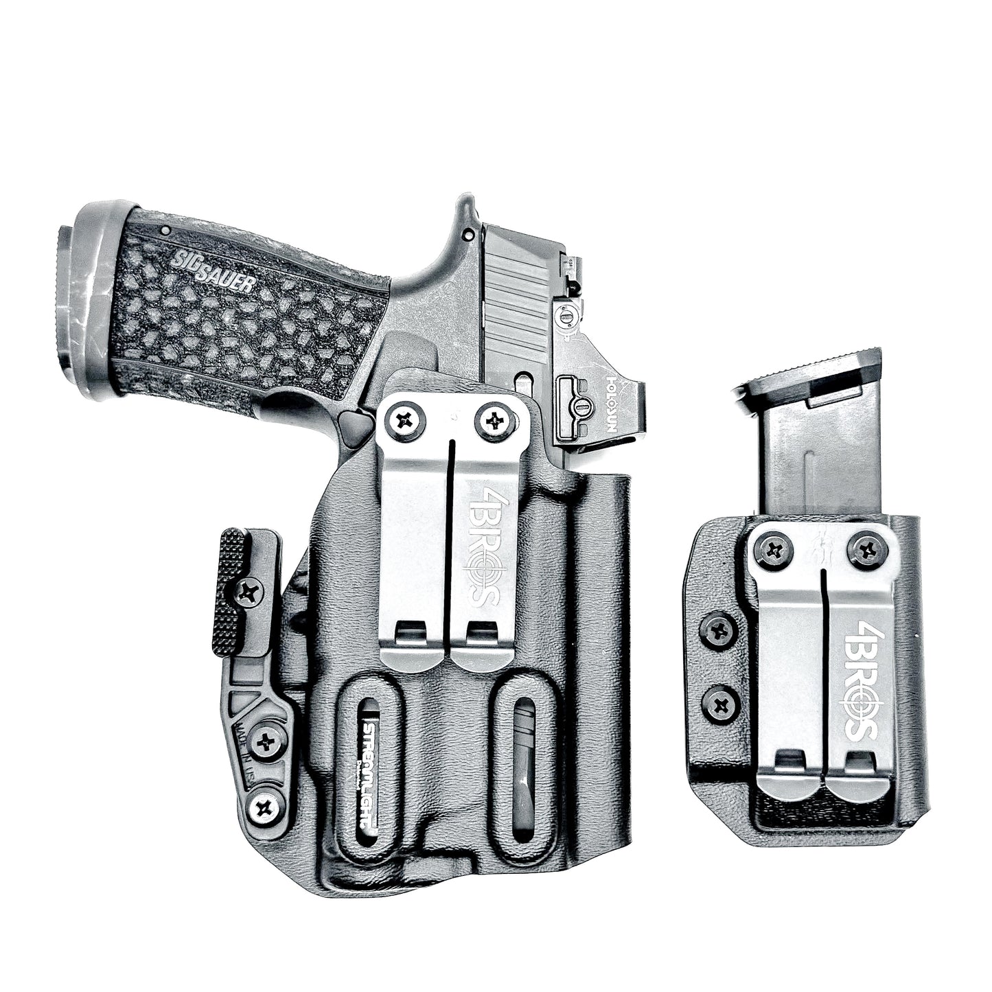 Four Brothers Sig Sauer P365-XMACRO, P365-XMACRO COMP, and P365-XMACRO TACOPS & Streamlight TLR-7 Sub & Magazine Pouch IWB AIWB Inside Waistband Holster Combo