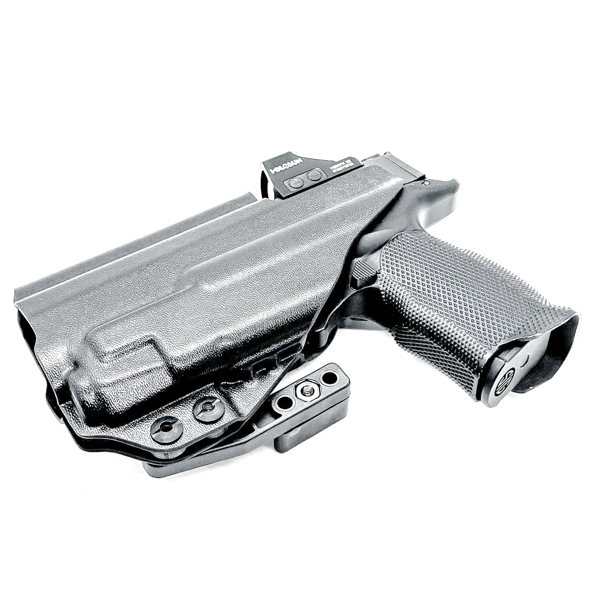 Inside waistband holster for the Sig P365XL with TLR-7 X or A & Icarus Precision A.C.E module with DCC Monoblock and modwing in black.