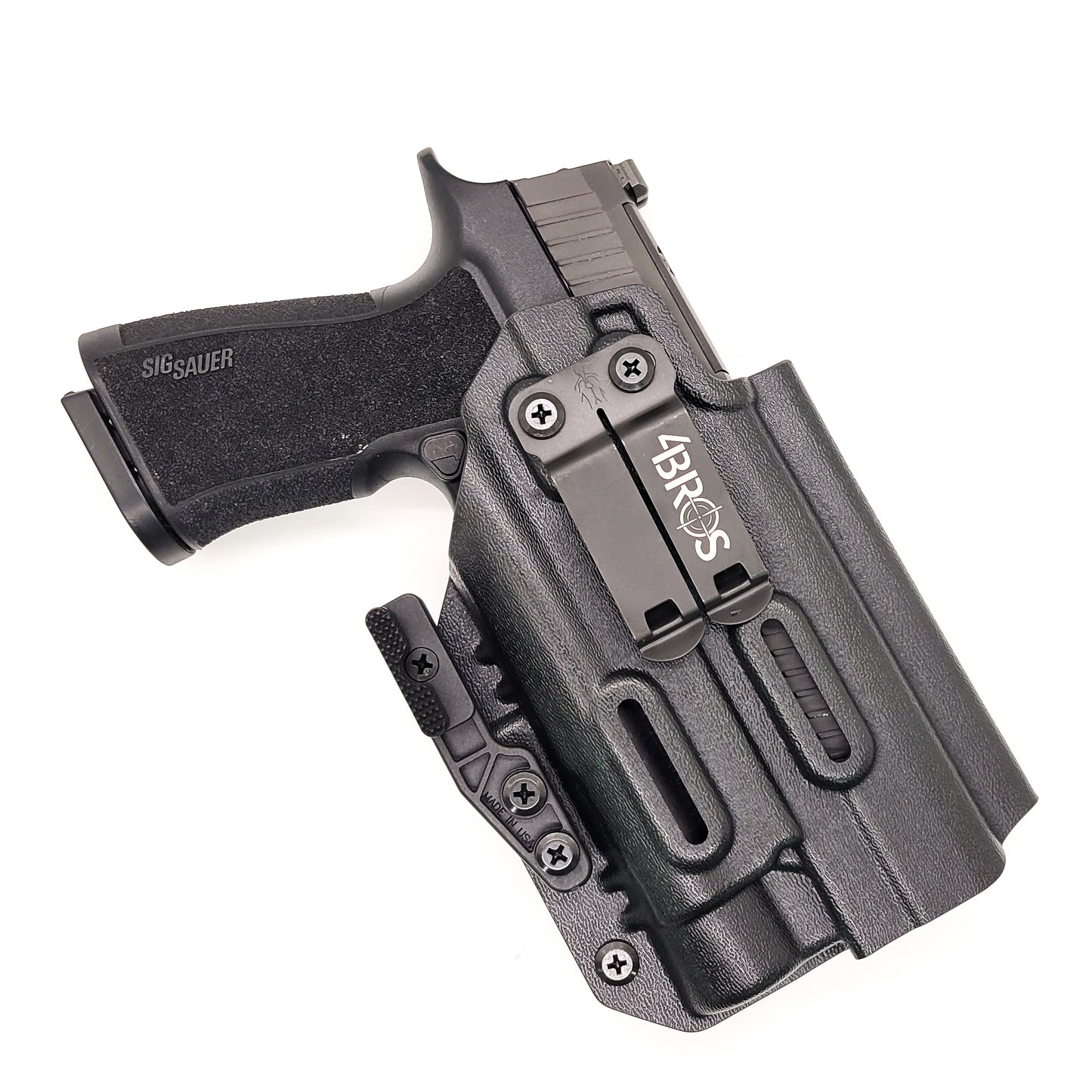 For the best IWB AIWB Inside Waistband Holster for the Sig Sauer P320-XTEN Comp with the Streamlight TLR-1 or TLR-1 HL shop Four Brothers 4BROS Holsters.
