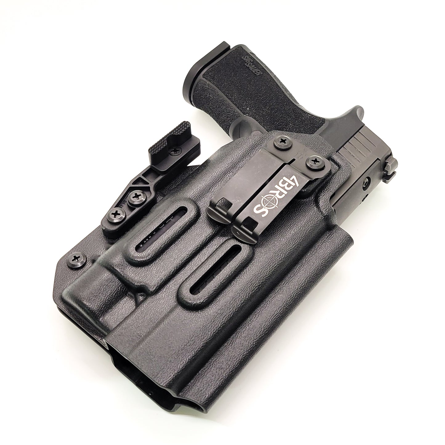 For the best IWB AIWB Inside Waistband Holster for the Sig Sauer P320-XTEN Comp with the Streamlight TLR-1 or TLR-1 HL shop Four Brothers 4BROS Holsters.