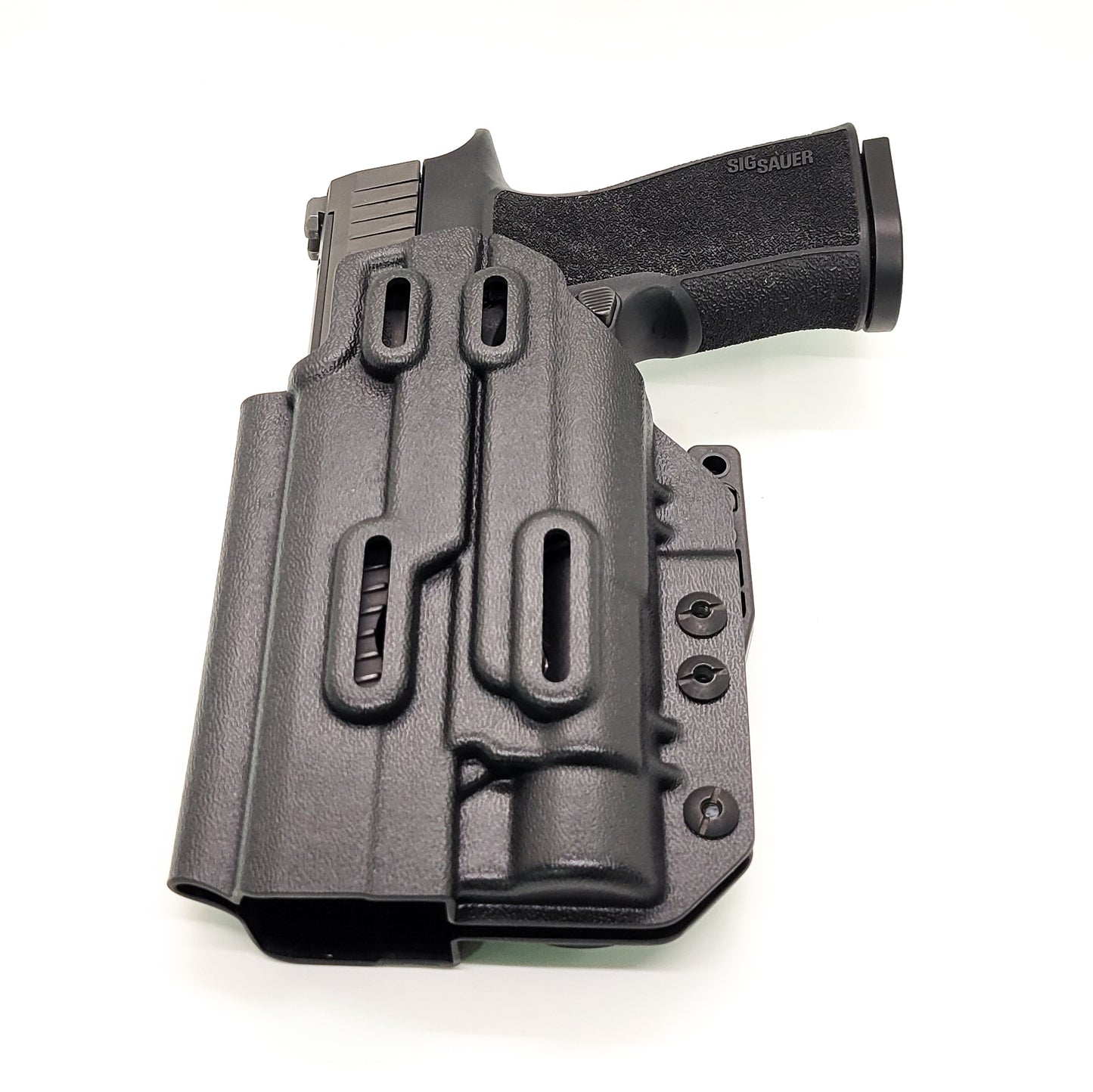 For the best IWB AIWB Inside Waistband Holster for the Sig Sauer P320-XTEN Comp with the Streamlight TLR-1 or TLR-1 HL shop Four Brothers 4BROS Holsters.