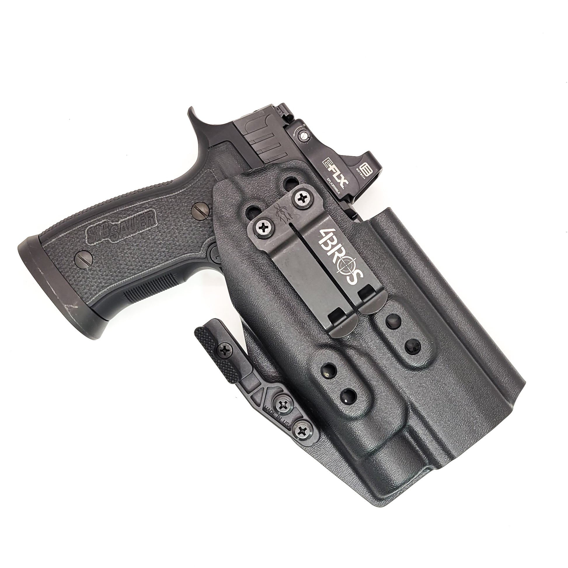 For the best IWB Holster for the Sig Sauer P320, X5, or M17 & Streamlight TLR-1 HL with Align Tactical Thumb Rest Takedown Lever, shop Four Brothers Holsters.