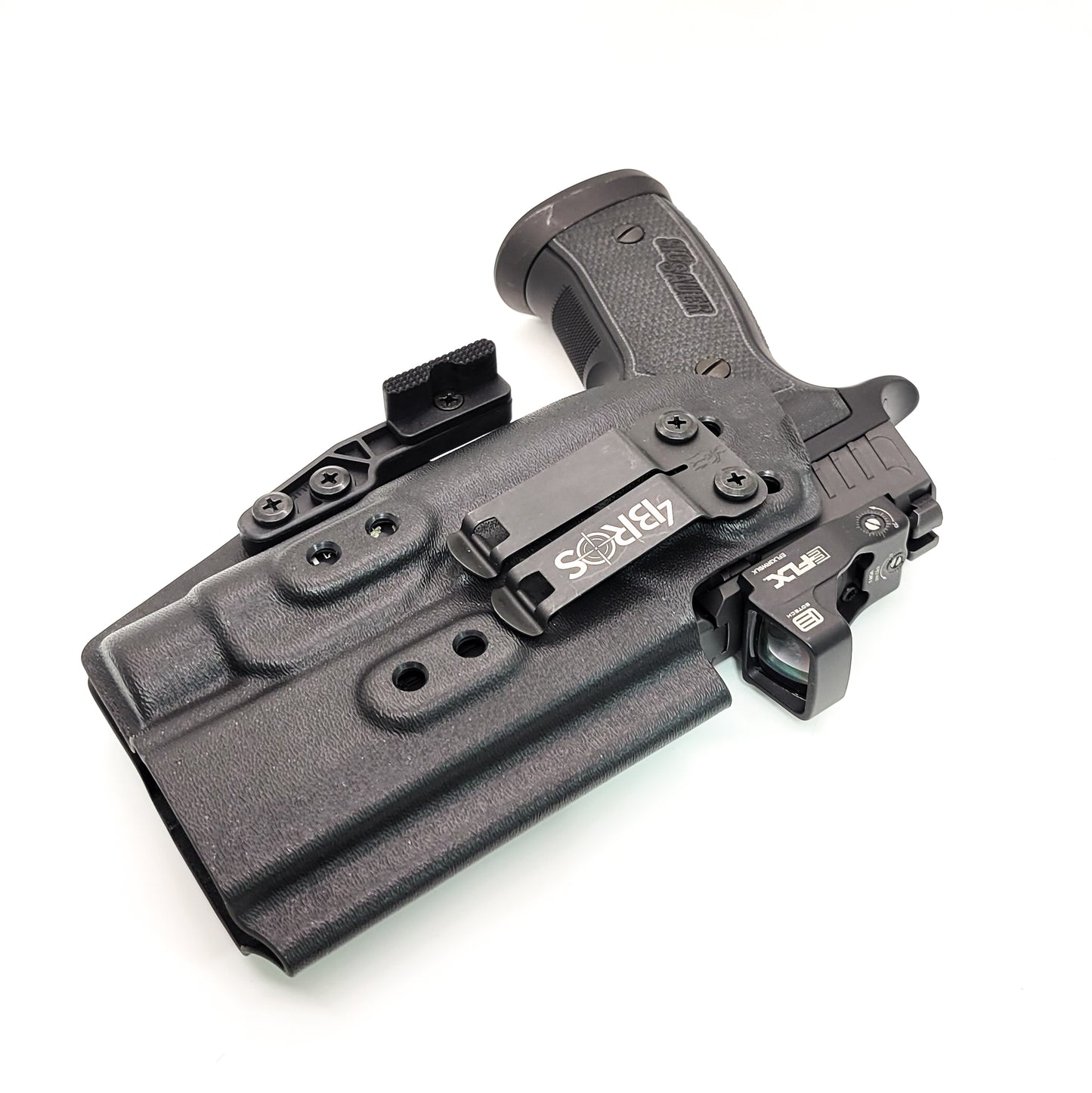 For the best IWB Holster for the Sig Sauer P320, X5, or M17 & Streamlight TLR-1 HL with Align Tactical Thumb Rest Takedown Lever, shop Four Brothers Holsters.