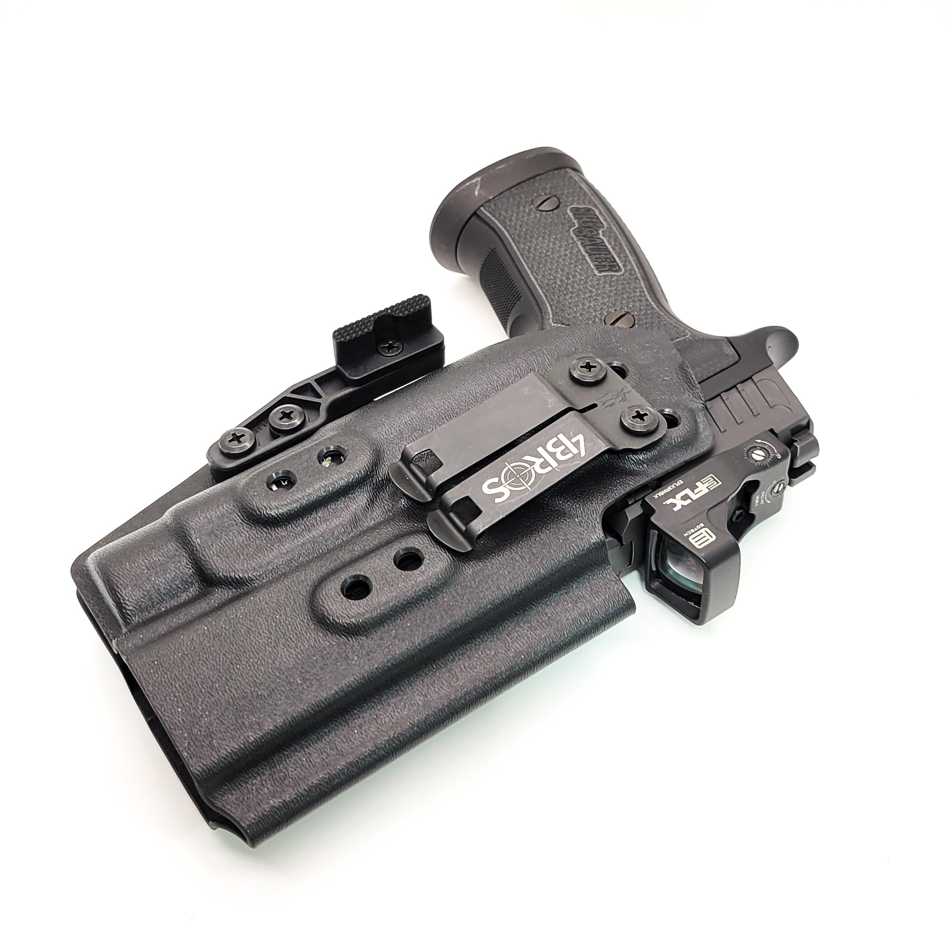 For the best IWB Holster for the Sig Sauer P320, X5, or M17 & Streamlight TLR-1 HL with Align Tactical Thumb Rest Takedown Lever, shop Four Brothers Holsters.