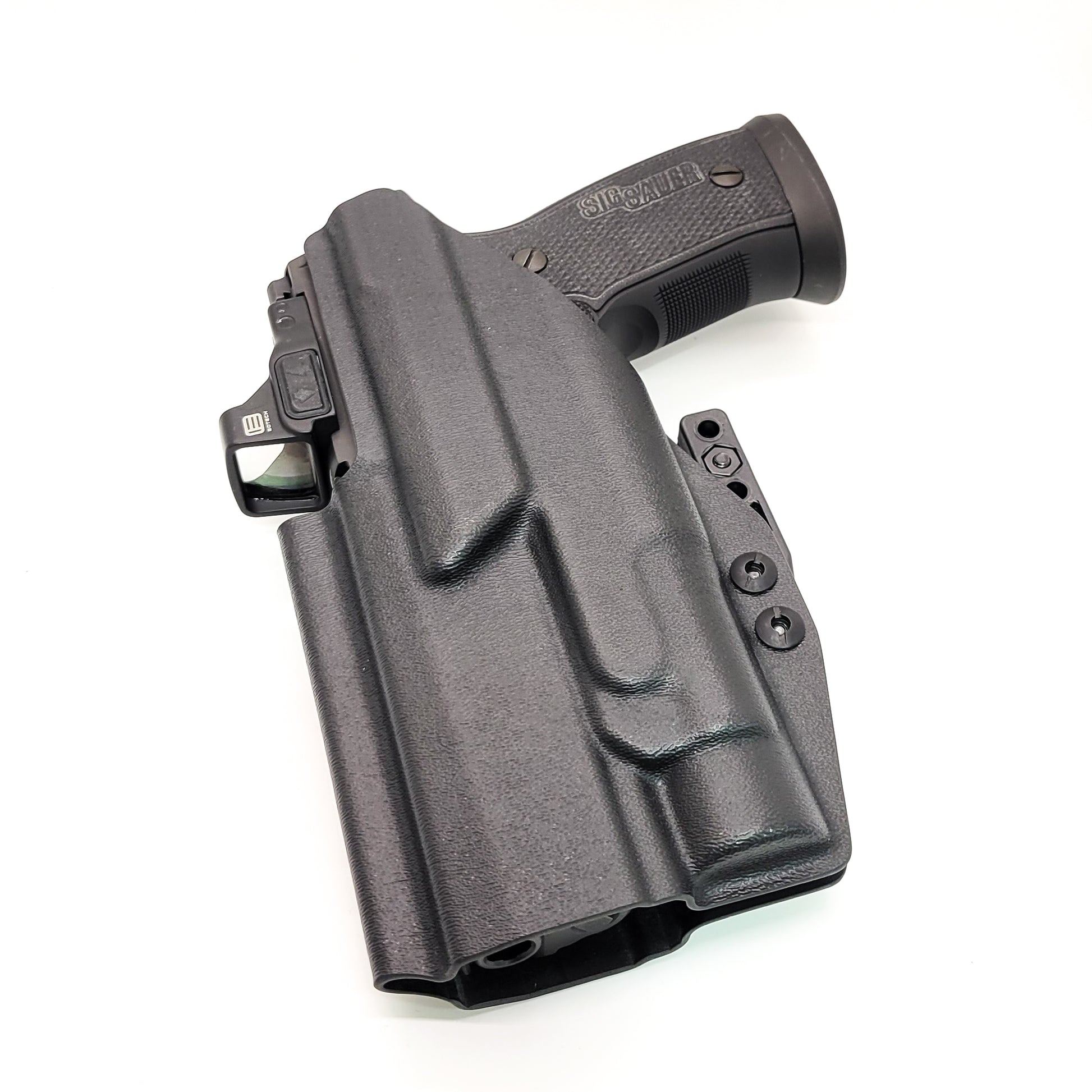For the best IWB Holster for the Sig Sauer P320, X5, or M17 & Streamlight TLR-1 HL with Align Tactical Thumb Rest Takedown Lever, shop Four Brothers Holsters.