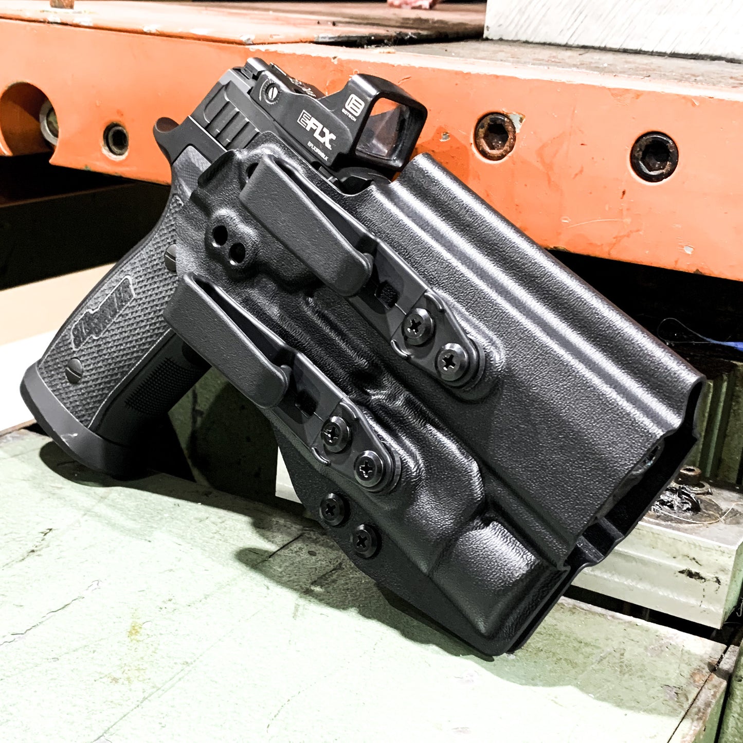 For the best IWB AIWB Inside Waistband Holster for the Sig Sauer P320 AXG pistols with the Streamlight TLR-1 or TLR-1 HL light, shop Four Brothers Holsters.