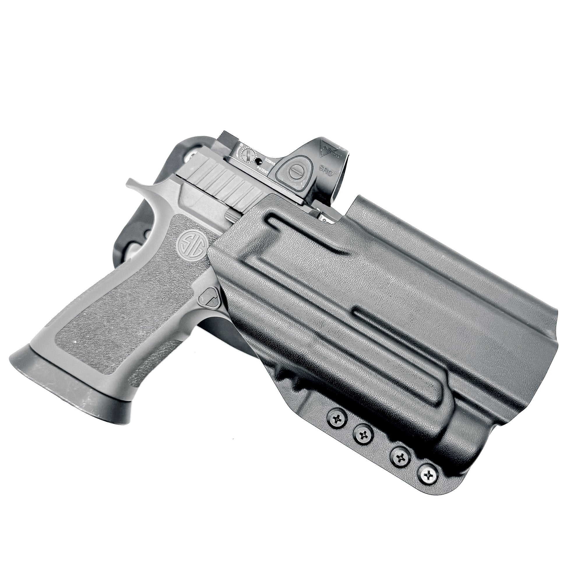 Black Sig Sauer P320 Align Tactitcal Thumb Rest & TLR-1 HL-X Duty & Competition Holster from 4BROS Holsters