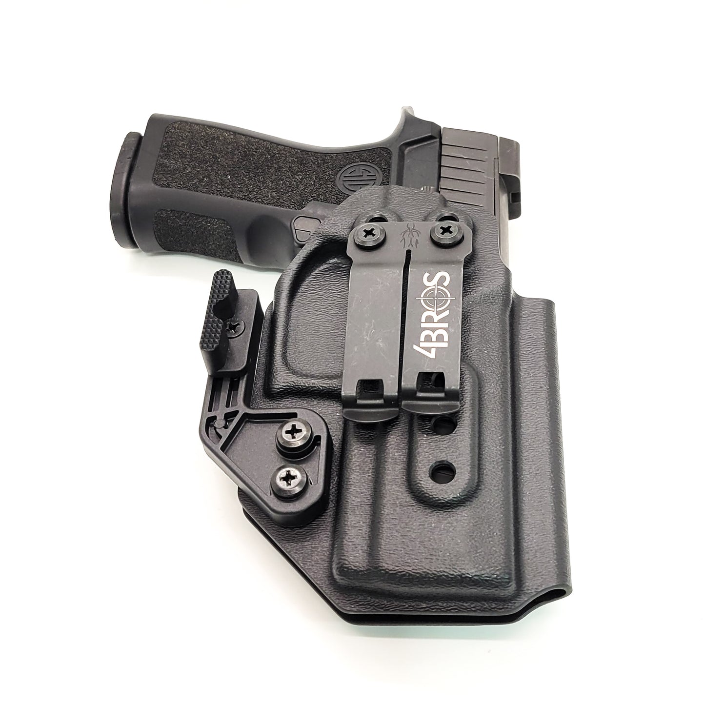 For the best IWB AIWB Inside Waistband Holster for the P320 Compact, Carry, M18 & P320 Wilson Combat Carry grip module pistols, shop Four Brothers Holsters.