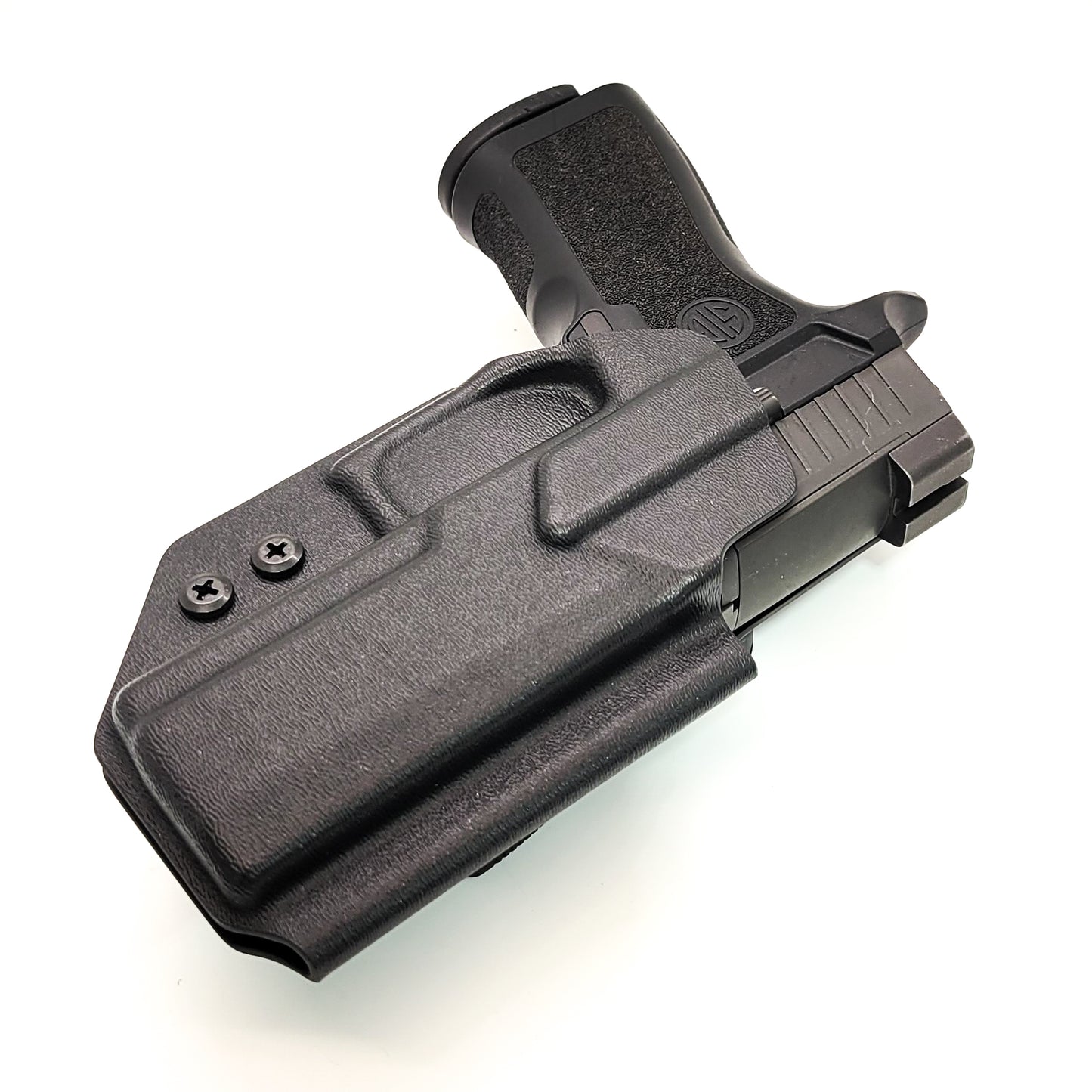For the best OWB Outside Waistband Holster for the Sig Sauer P320 Carry, Compact, M18 pistols, and Wilson Combat Carry grip module, shop Four Brothers Holsters.