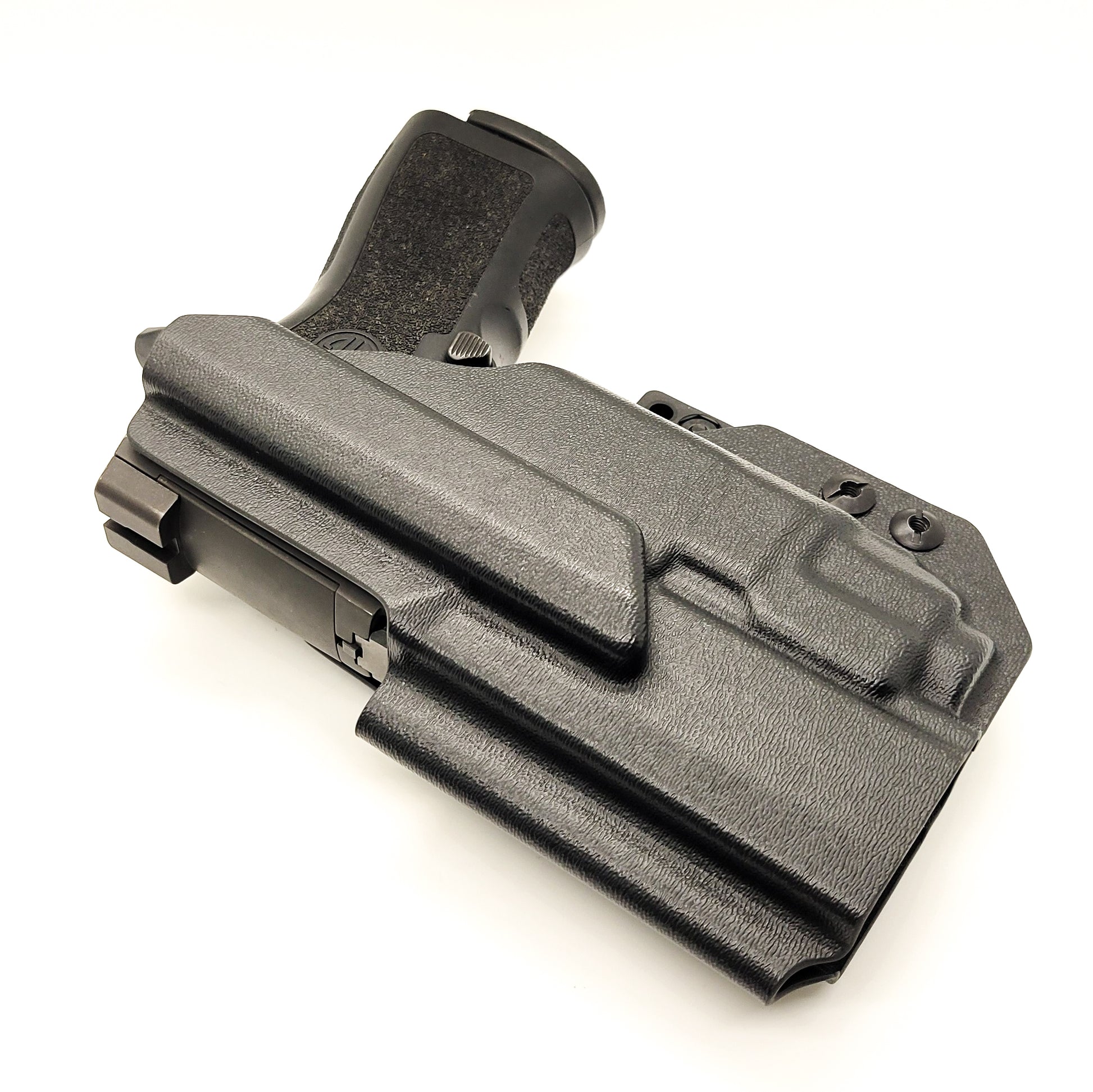 For the best IWB Kydex Inside Waistband Holster for the Sig Sauer P320 Compact & Carry & Align Tactical Thumb Rest & Streamlight TLR-8 A, shop 4BROS Holsters.