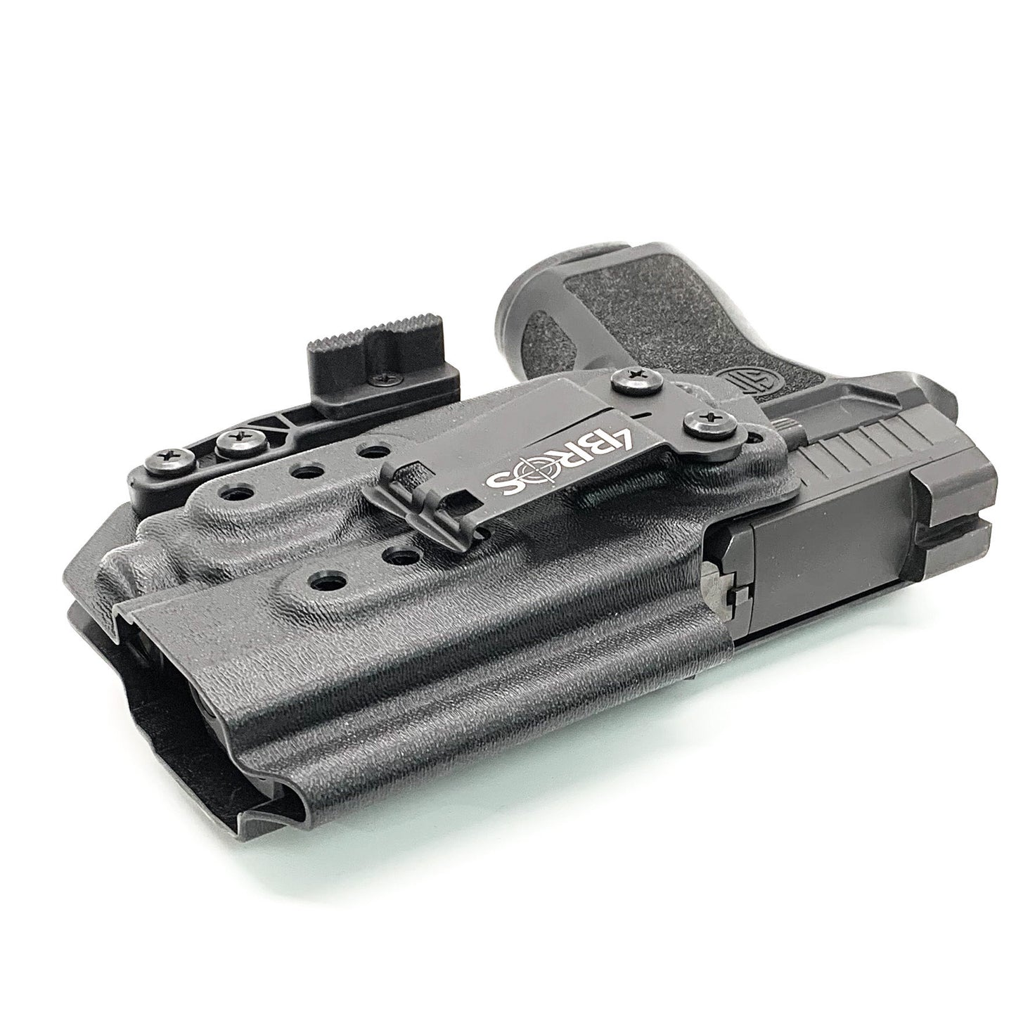 For the best IWB Kydex Inside Waistband Holster for the Sig Sauer P320 Compact, Carry or M18 & Streamlight TLR-8A & Gas Pedal shop Four Brothers Holsters