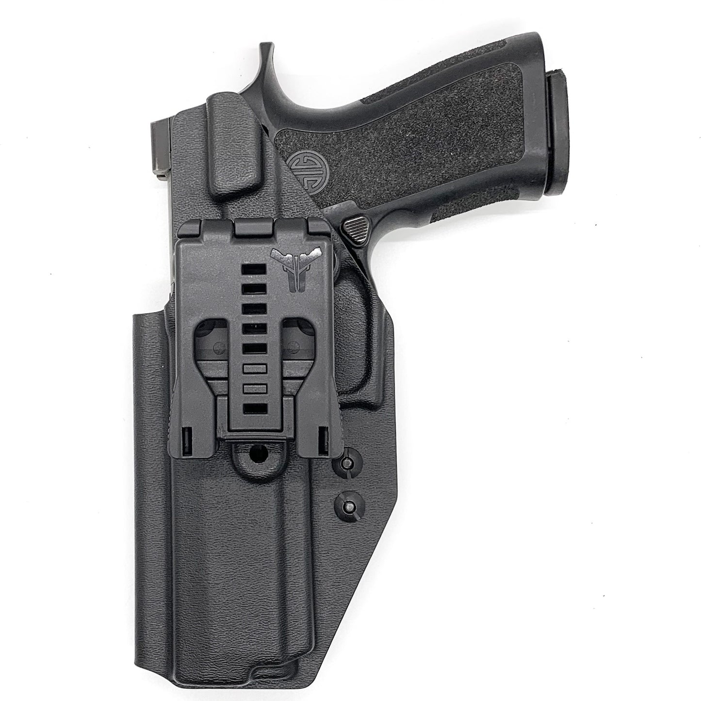 For the best Outside Waistband OWB Kydex holster for the Sig Sauer P320 Full Size X5 or M17 pistol shop Four Brothers 4BROS Holsters. Proudly made in the USA.