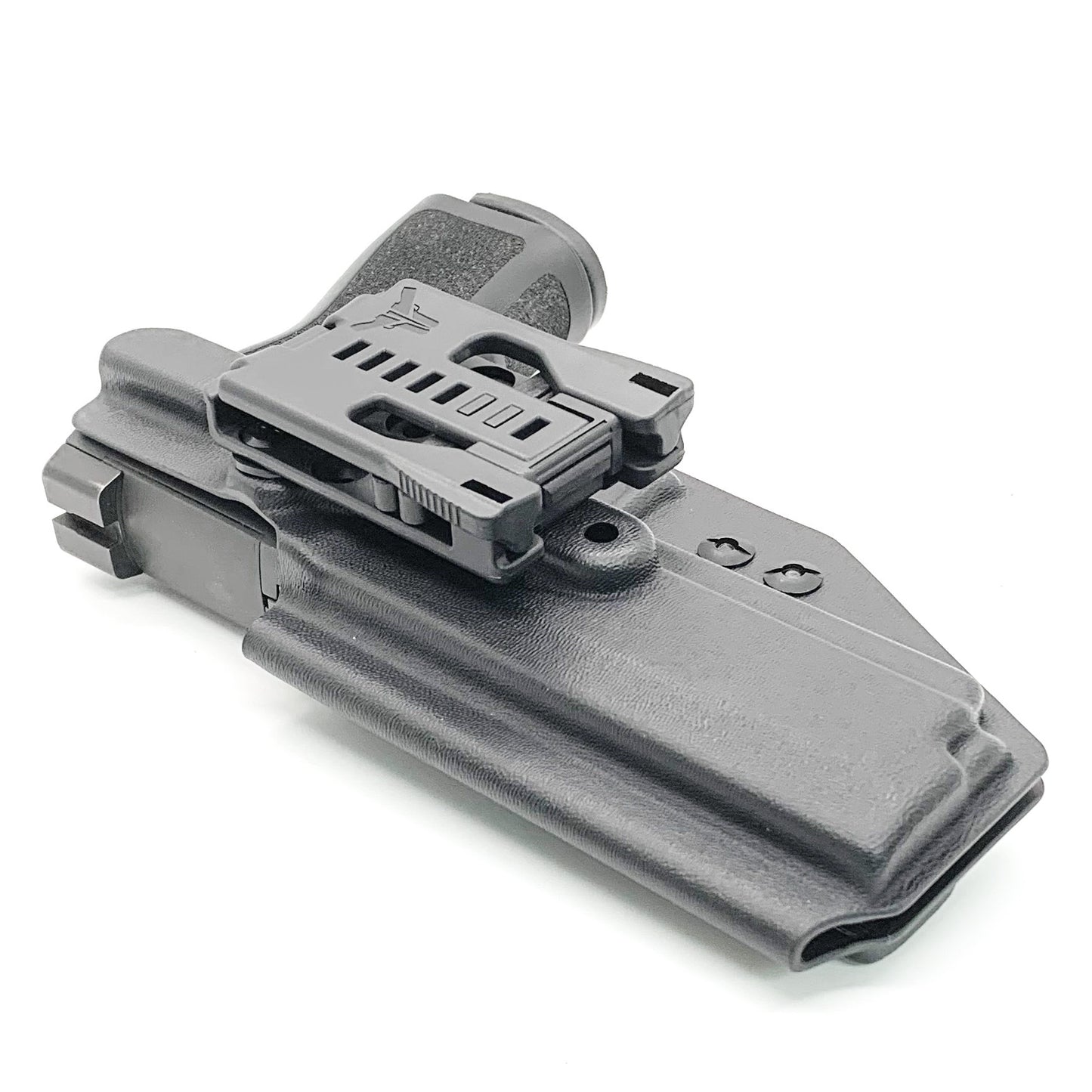 For the best Outside Waistband OWB Kydex holster for the Sig Sauer P320 Full Size X5 or M17 pistol shop Four Brothers 4BROS Holsters. Proudly made in the USA.