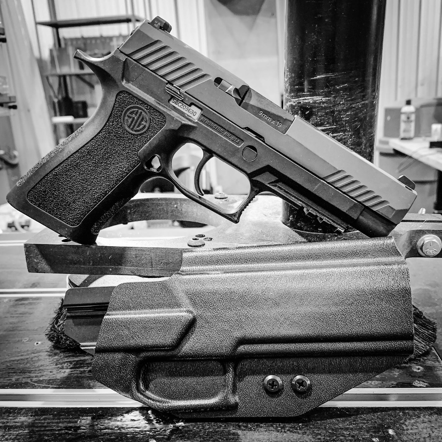 For the best OWB Outside Waistband kydex holster for the Sig P320 pistols with GoGuns USA Gas Pedal installed on the handgun, shop Four Brothers 4BROS Holsters.