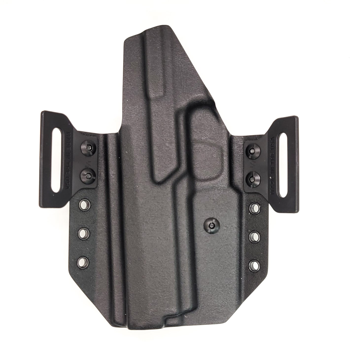 Outside Waistband Pancake Style Kydex holster for the Sig Sauer P320 from Four Brothers Holsters Adjustable retention, open muzzle, cleared for red dot sights