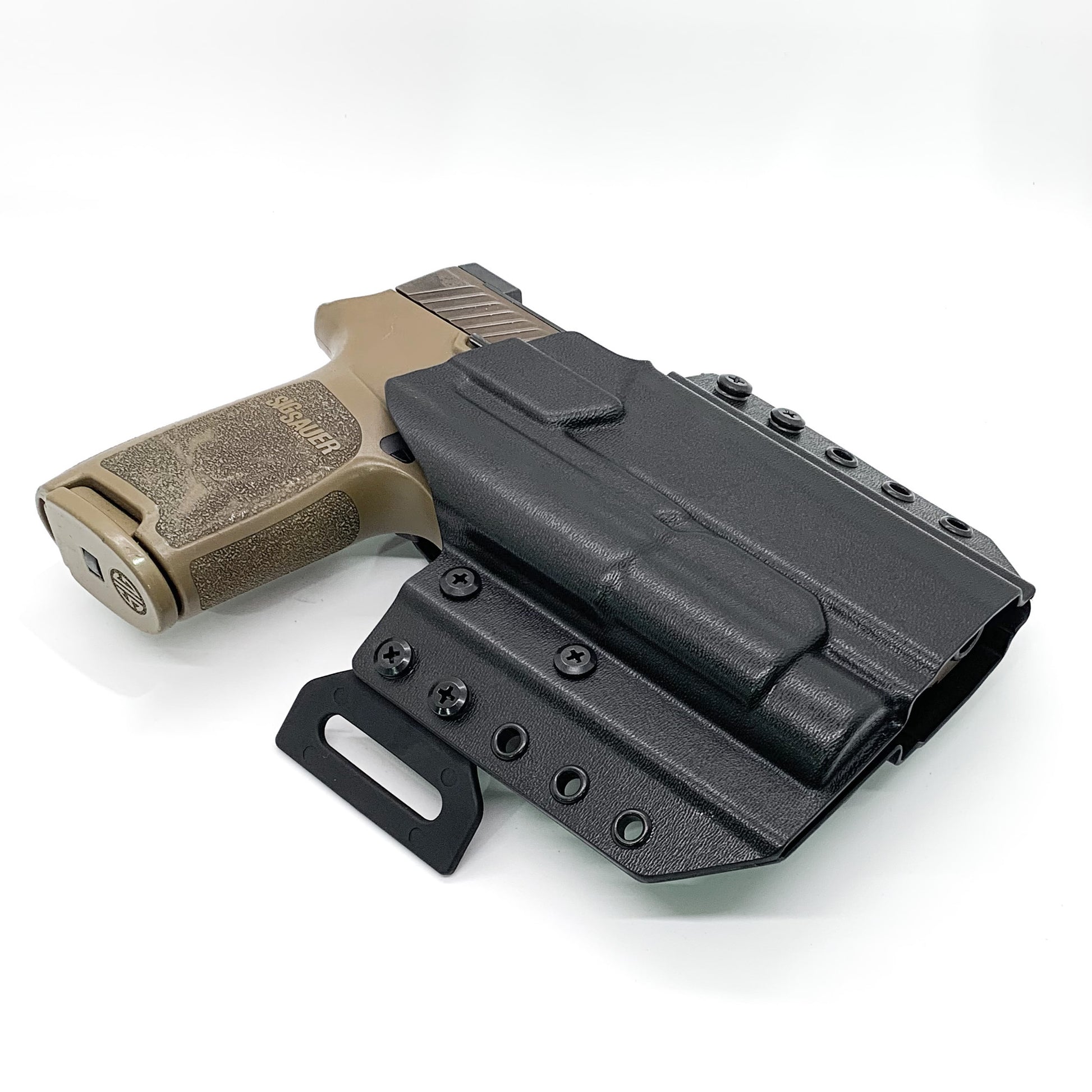 For the best OWB Outside Waistband pancake-style holster for the Sig Sauer P320 with the Streamlight TLR-1 HL or  TLR-1, shop Four Brothers 4BROS Holsters.
