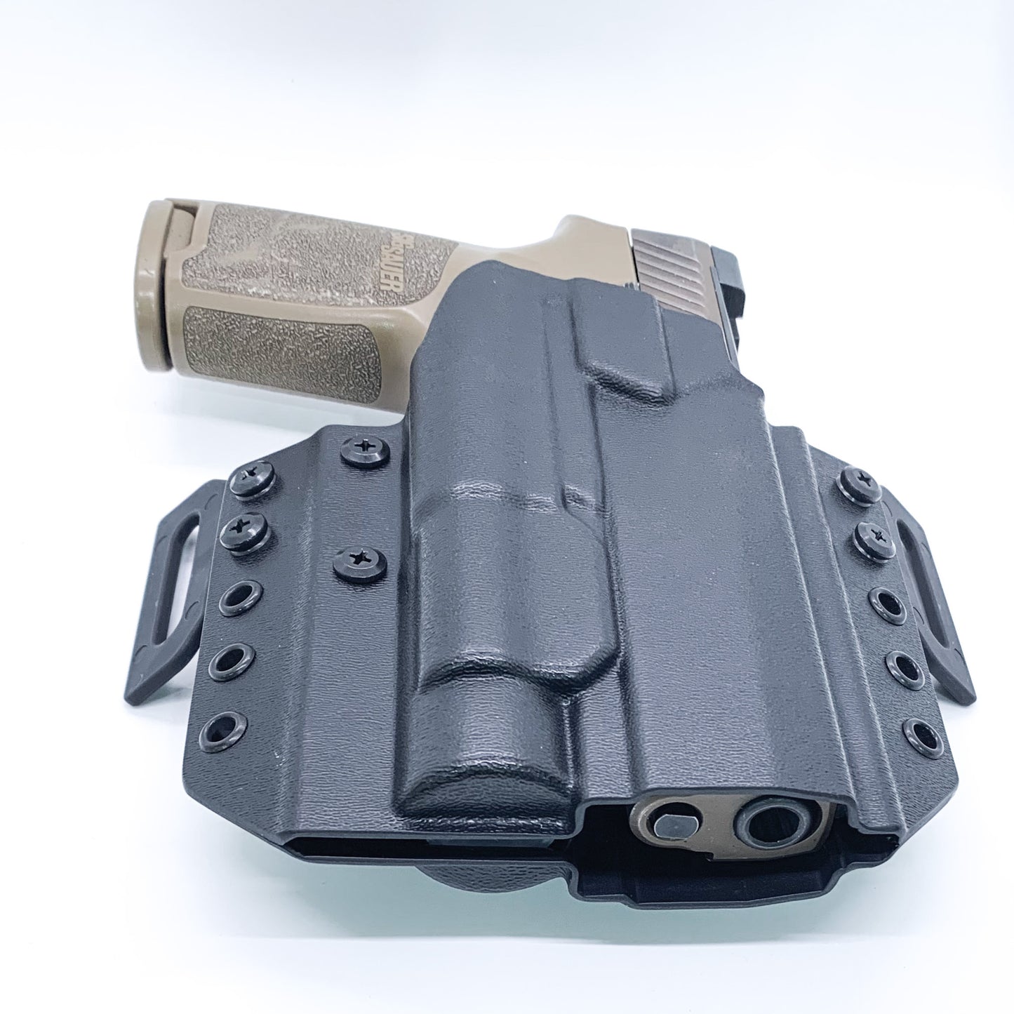 For the best OWB Outside Waistband pancake-style holster for the Sig Sauer P320 with the Streamlight TLR-1 HL or  TLR-1, shop Four Brothers 4BROS Holsters.