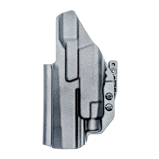 Inside Waistband IWB AIWB holster for the Sig Sauer P320 pistol & Streamlight TLR-7 X or A . Shown in black with the DCC Monoblock and a Modwing.