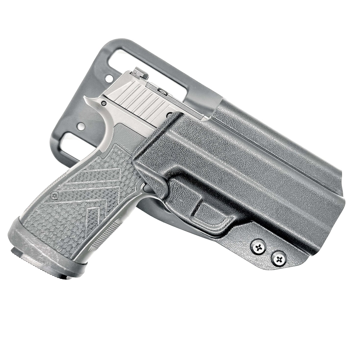 For the best OWB Outside Waistband Sig Sauer P365-AXG Legion Duty & Competition Style Kydex Holster, shop Four Brothers Holsters.  Proudly made in the USA.