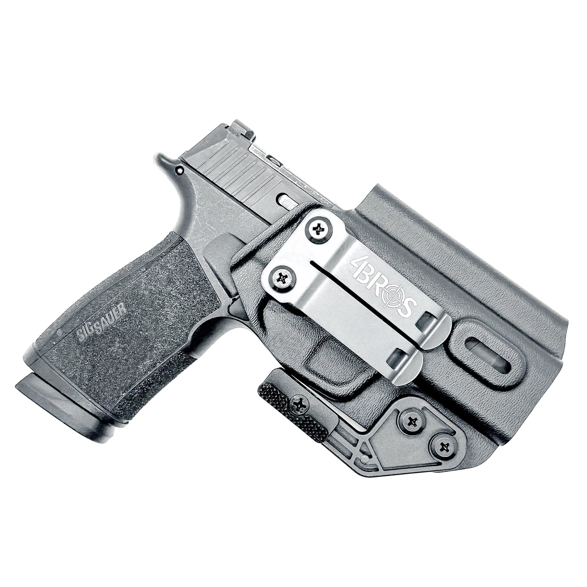 Black Inside Waistband Holster for the Sig Sauer P365-XMacro Comp with DCC Monoblock and Modwing.