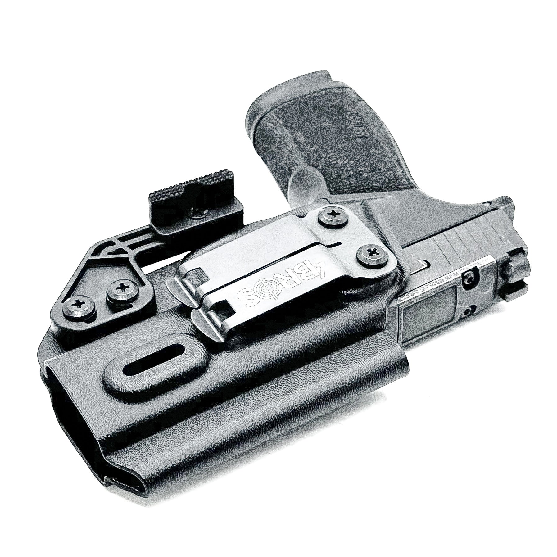 Black Inside Waistband Holster for the Sig Sauer P365-XMacro Comp with DCC Monoblock and Modwing.