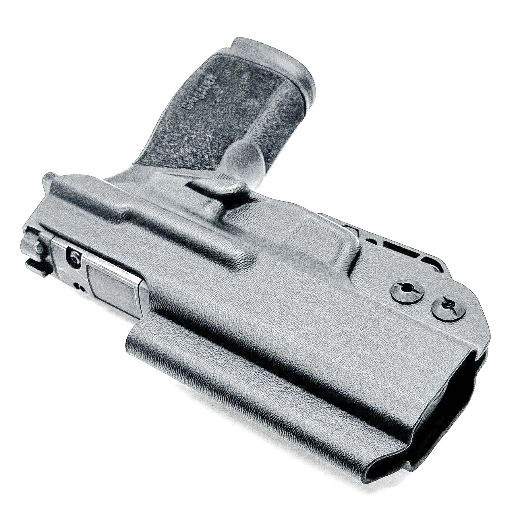 Black Inside Waistband Holster for the Sig Sauer P365-XMacro Comp with DCC Monoblock and Modwing.