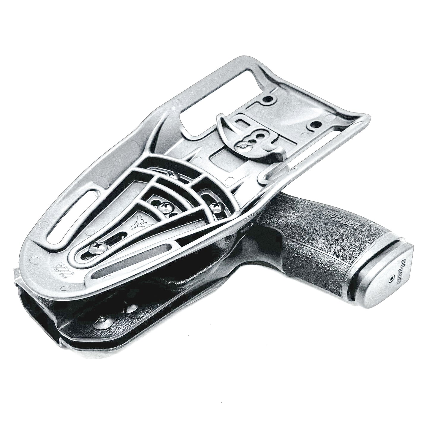 Black OWB light duty and competition holster for Sig Sauer P365-XMACRO. Red dot ready, threaded barrel compatible.