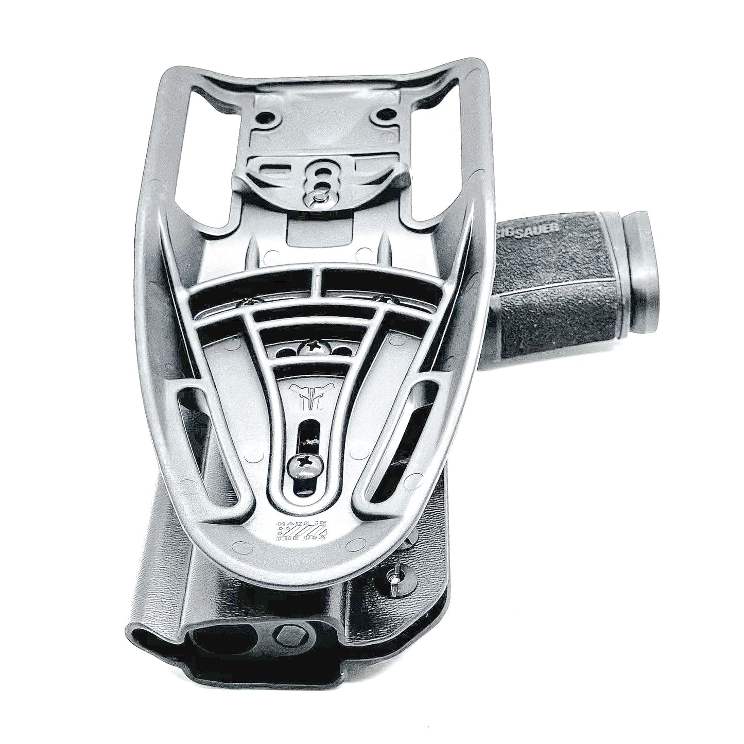 Black OWB light duty and competition holster for Sig Sauer P365-XMACRO. Red dot ready, threaded barrel compatible.
