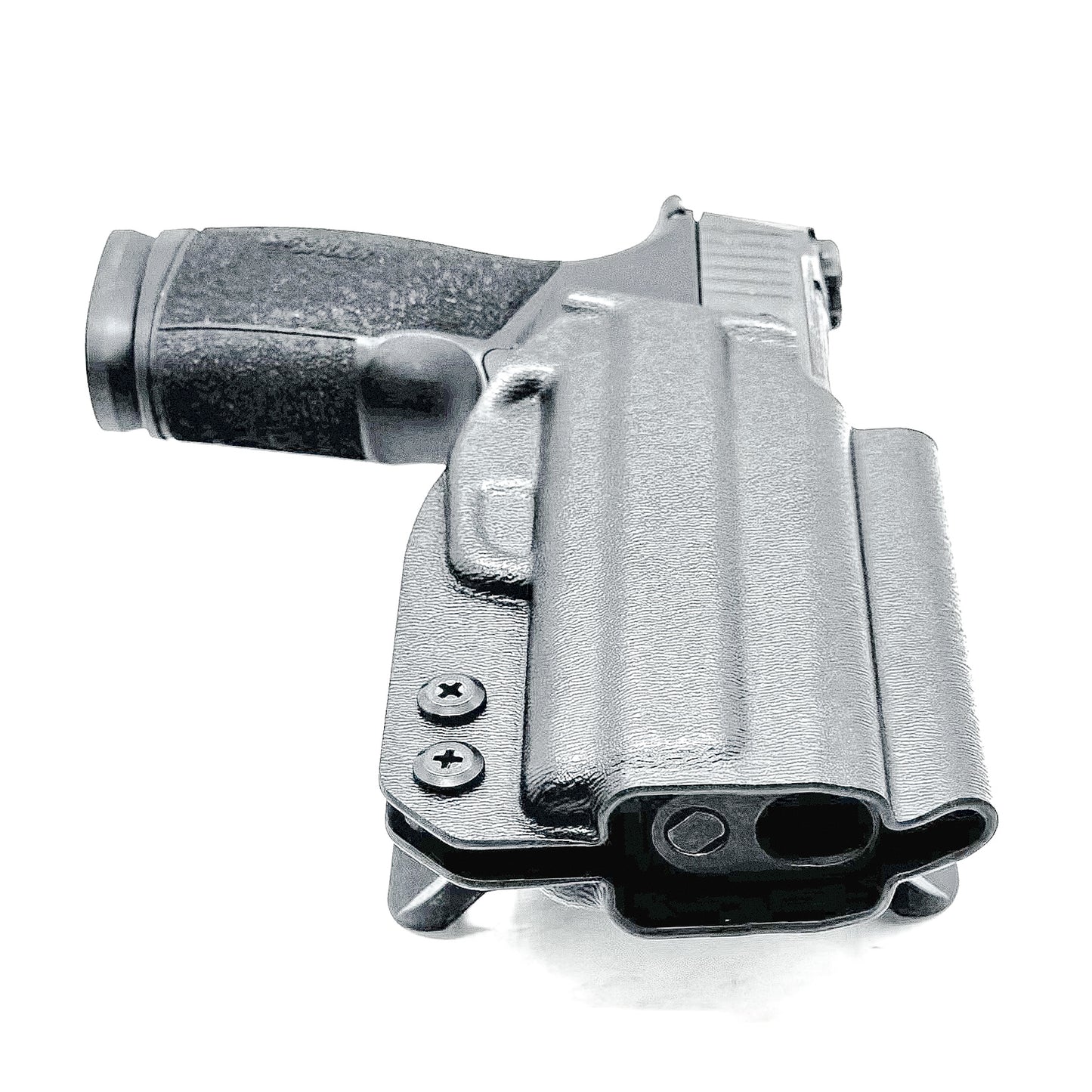 Black OWB Holster for Sig P365-XMACRO & Go Gun Gas Pedal with 4BROS 1.5" Belt Slide.