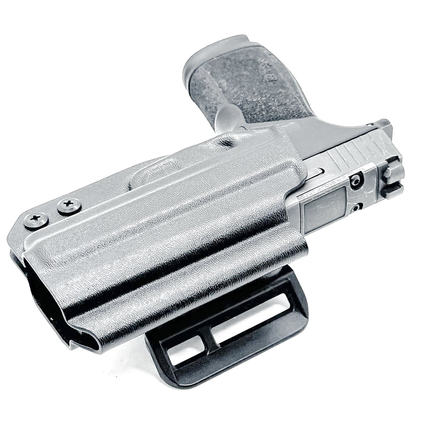 Black OWB Holster for Sig P365-XMACRO & Go Gun Gas Pedal with 4BROS 1.5" Belt Slide.