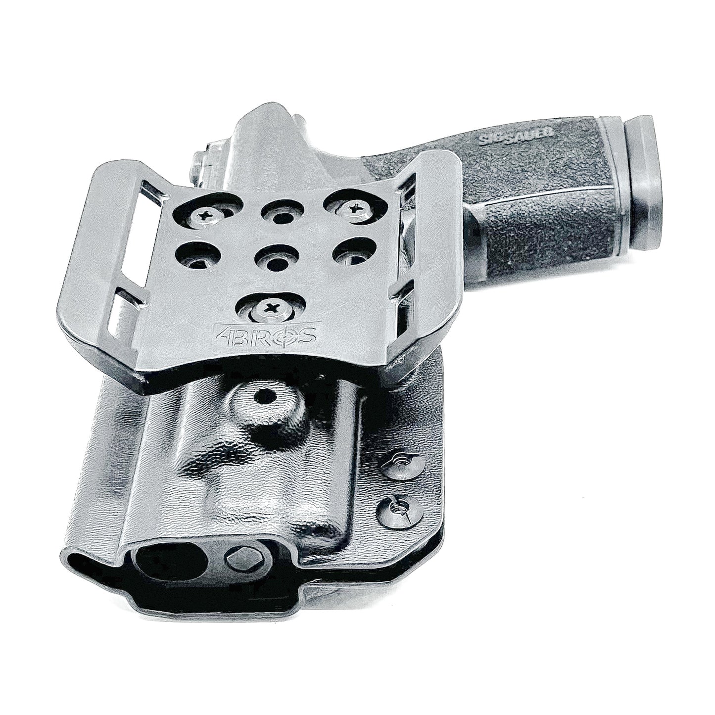 Black OWB Holster for Sig P365-XMACRO & Go Gun Gas Pedal with 4BROS 1.5" Belt Slide.