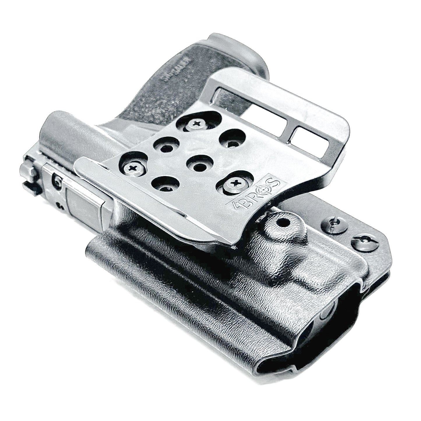 Black OWB Holster for Sig P365-XMACRO & Go Gun Gas Pedal with 4BROS 1.5" Belt Slide.