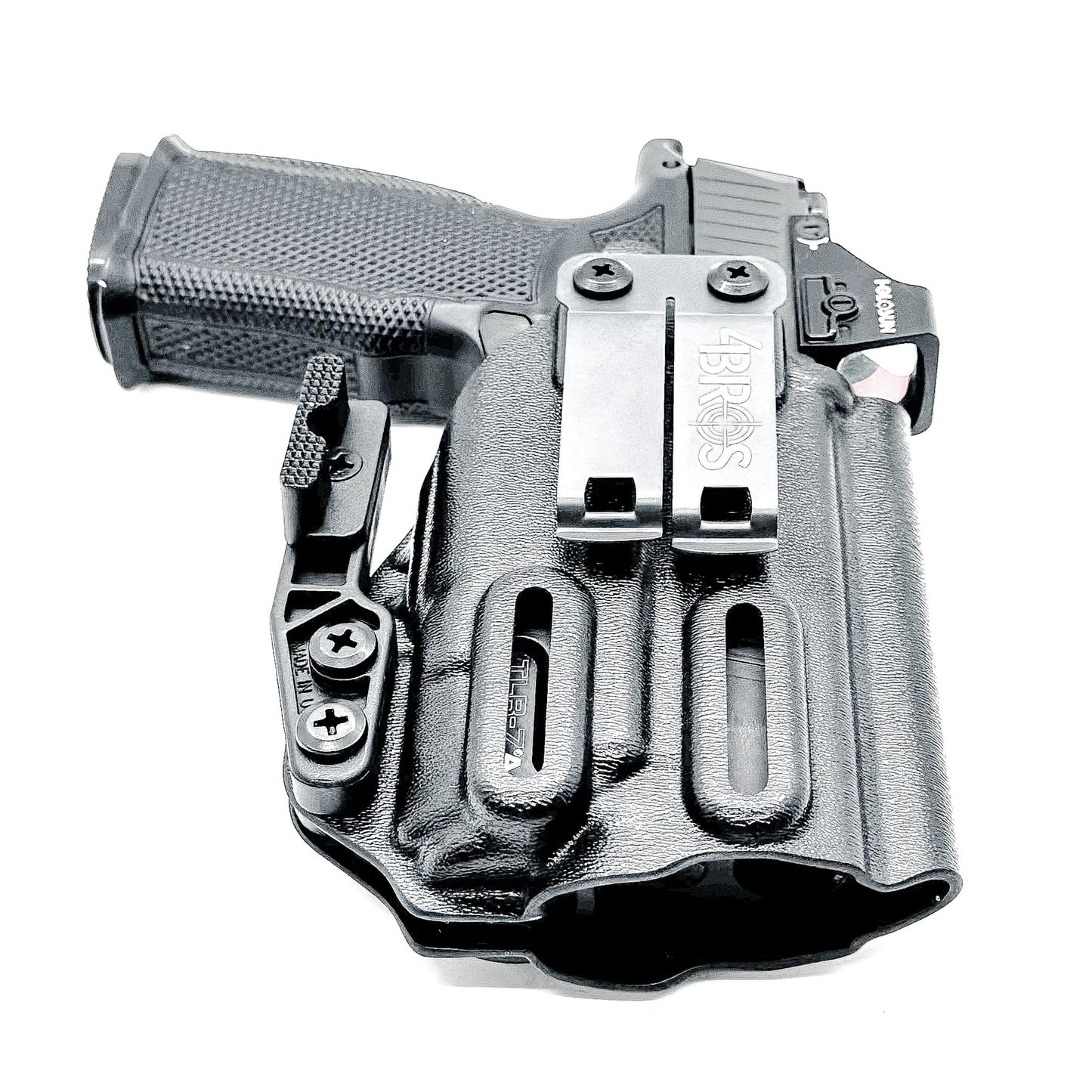 Inside Waistband holster for the Sig P365-XMACRO & Icarus Precision A.C.E. module with TLR-7 Z or A ligght in black with DCC Monoblock and Modwing.