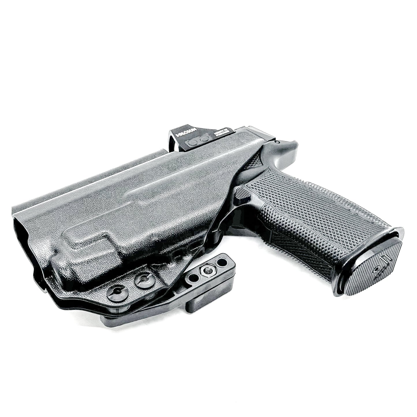 Inside Waistband holster for the Sig P365-XMACRO & Icarus Precision A.C.E. module with TLR-7 Z or A ligght in black with DCC Monoblock and Modwing.