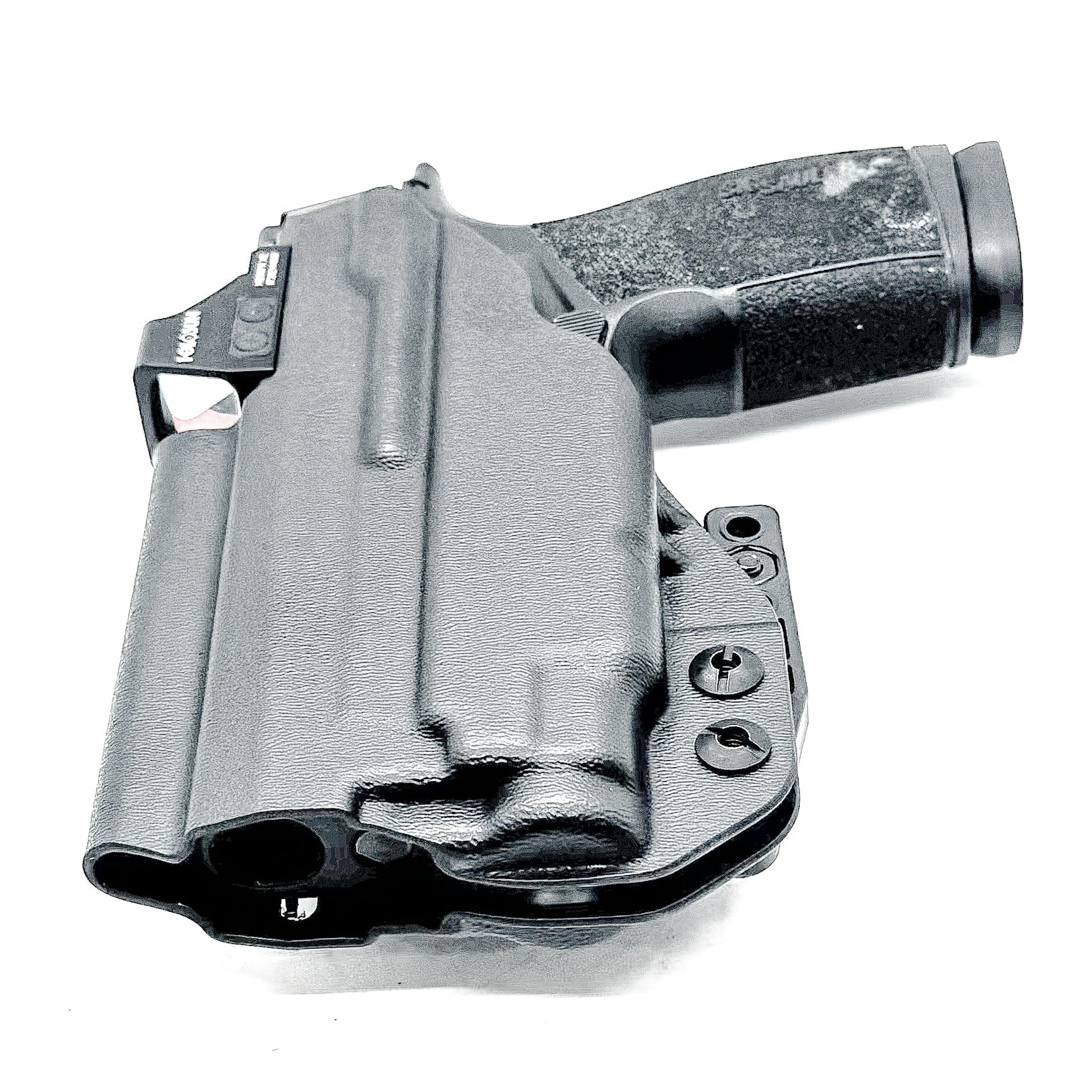Black IWB holster for the Sig P365-XMACRO TACOPS & TLR-7 Sub Light with DCC Monoblock and Modwing.