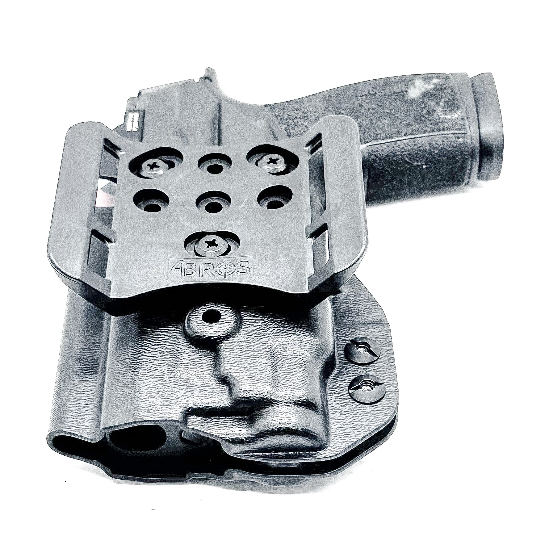 Outside the Waistband OWB holster for the Sig Sauer P365-XMACRO  TACOPS & TLR-7 Sub light in black with 4BROS 1.5" Belt Slide attachment.