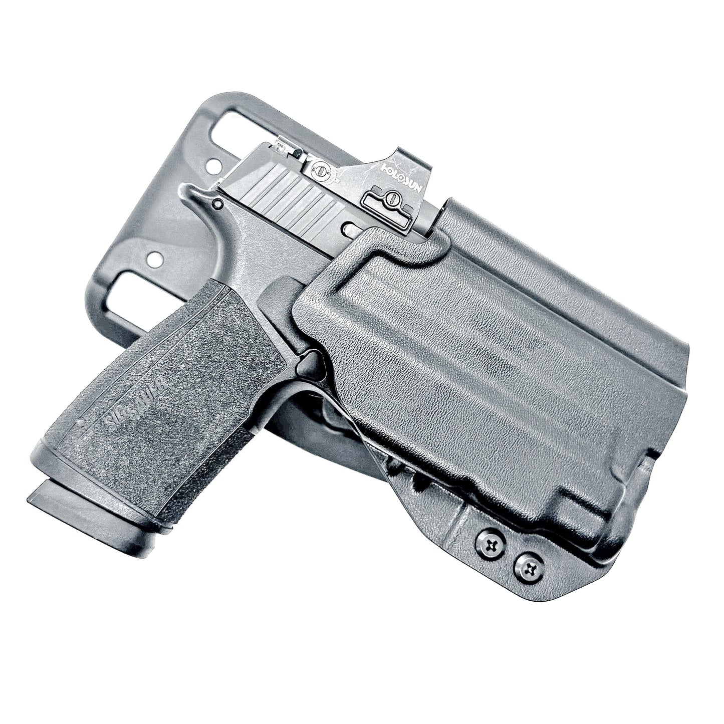Duty and Competition holster for the Sig Sauer P365-XMACRO & Streamlight TLR-7 Sub in black with the Blade-Tech Duty Drop attachment.